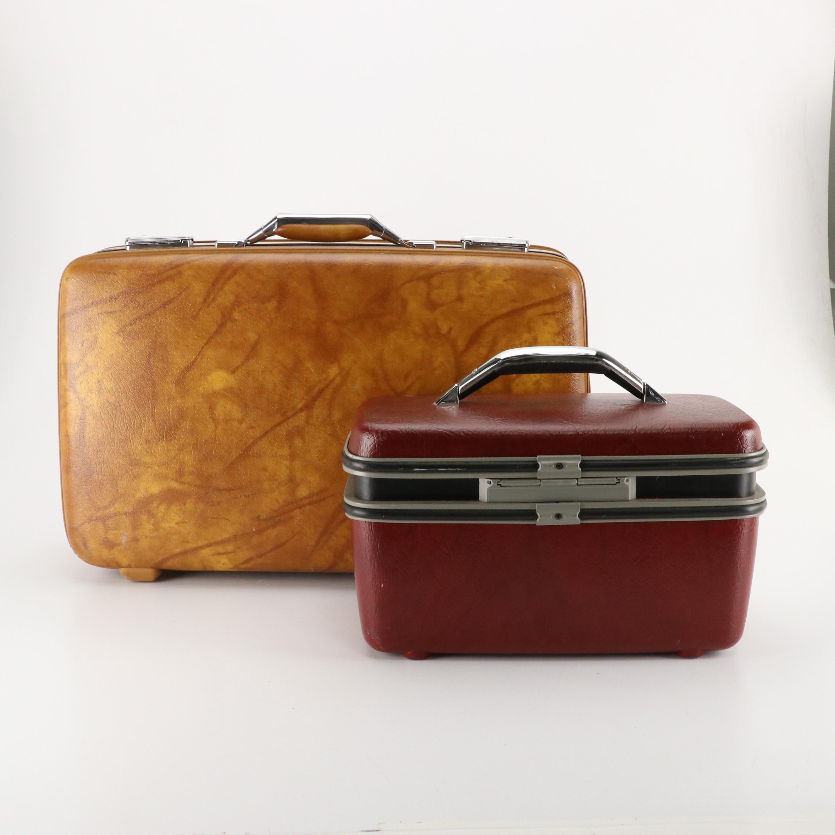 Vintage Samsonite Silhouette II Train Case & American Tourister Escort Suitcase