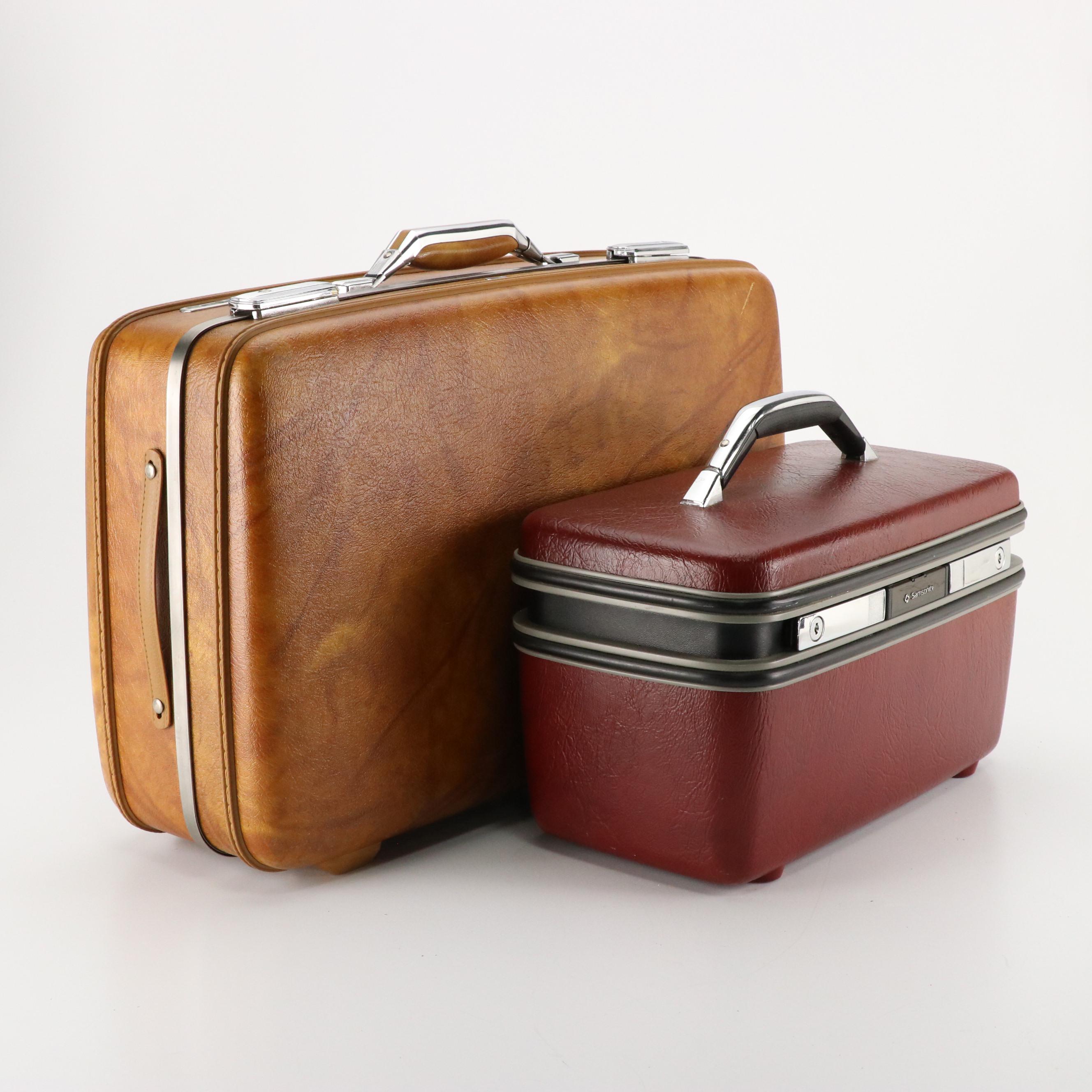 Vintage Samsonite Silhouette II Train Case & American Tourister Escort Suitcase