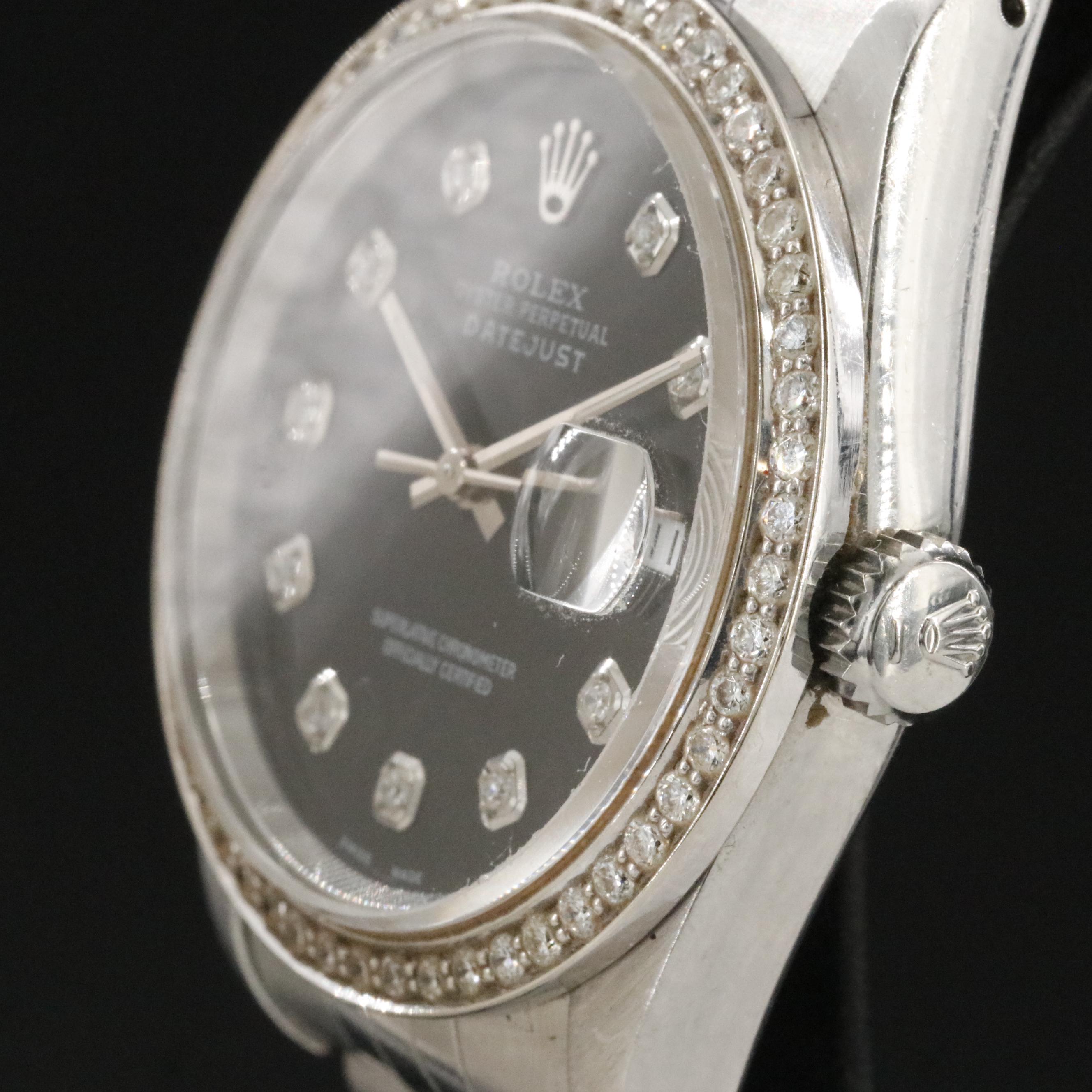 Rolex Datejust 16220 Custom Diamond Watch c.1991