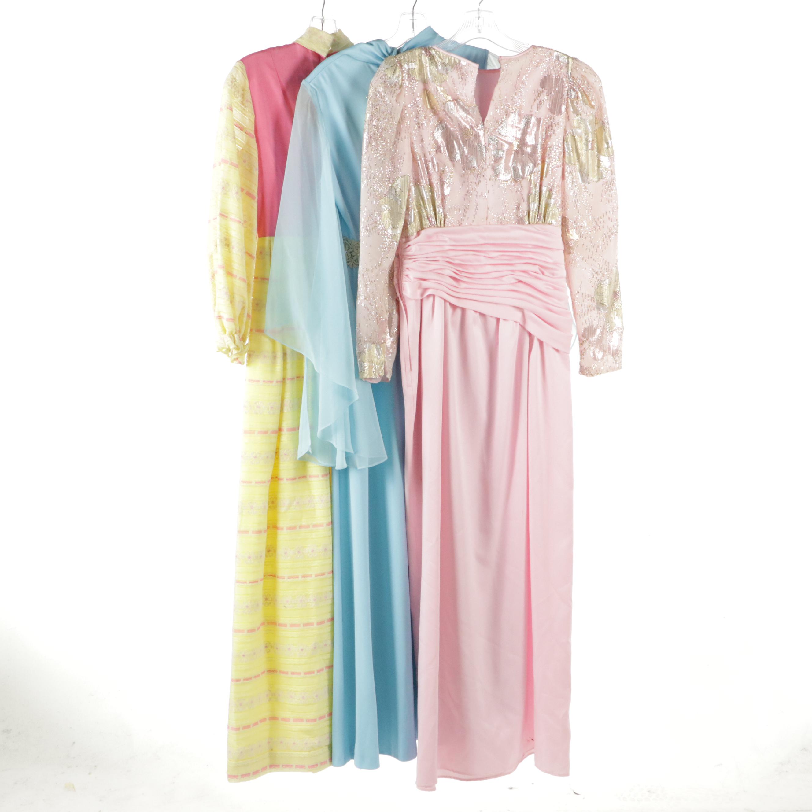 Bianchi Pink and Yellow Prairie Dress with Other Vintage Gowns