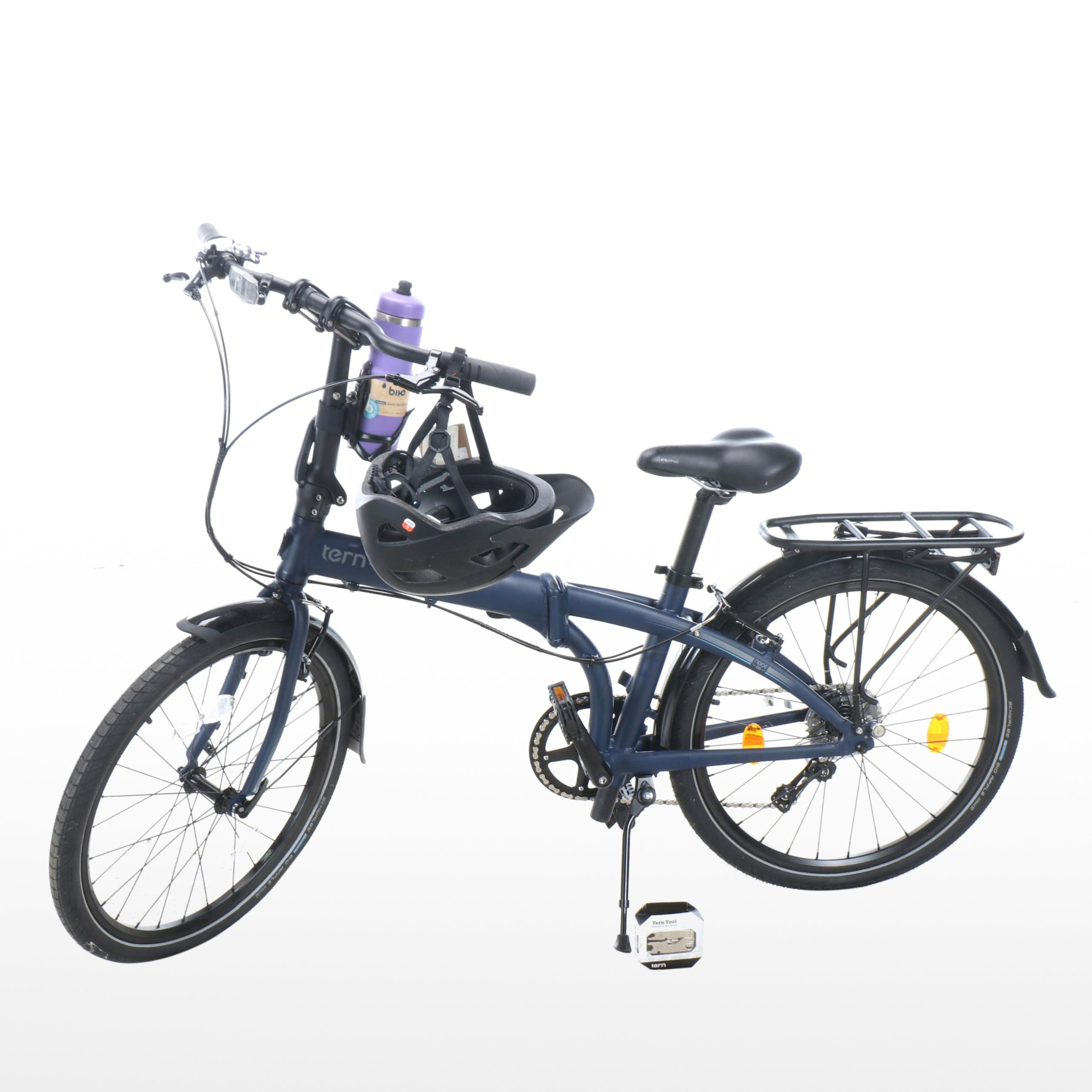 Tern Node D8 Foldable City Bike with Helmet and Accessories