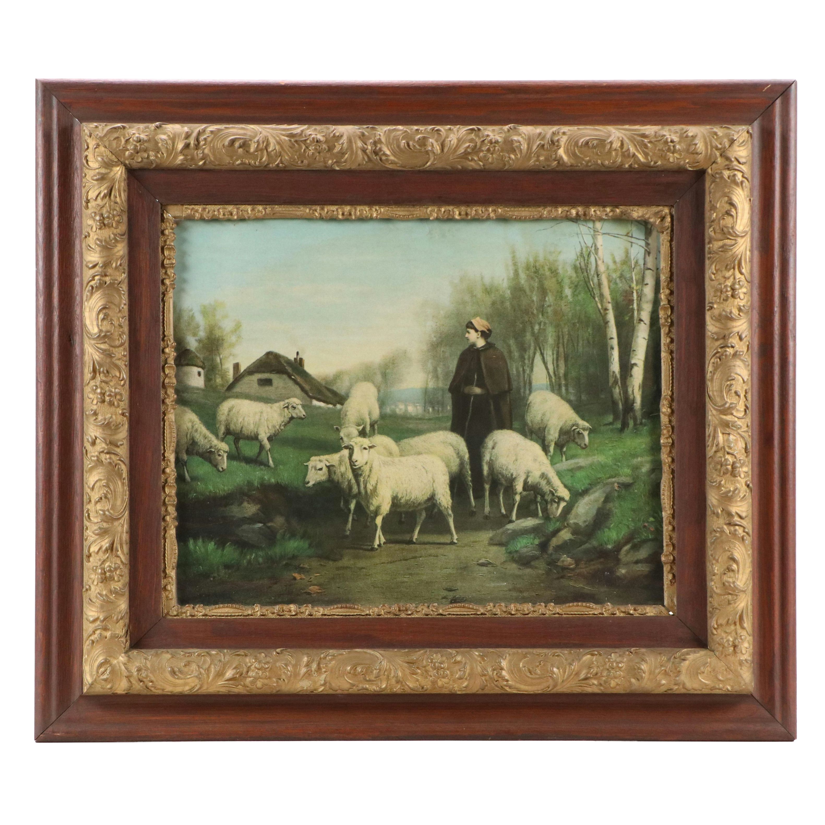 Lithograph of Shepherd and Sleep