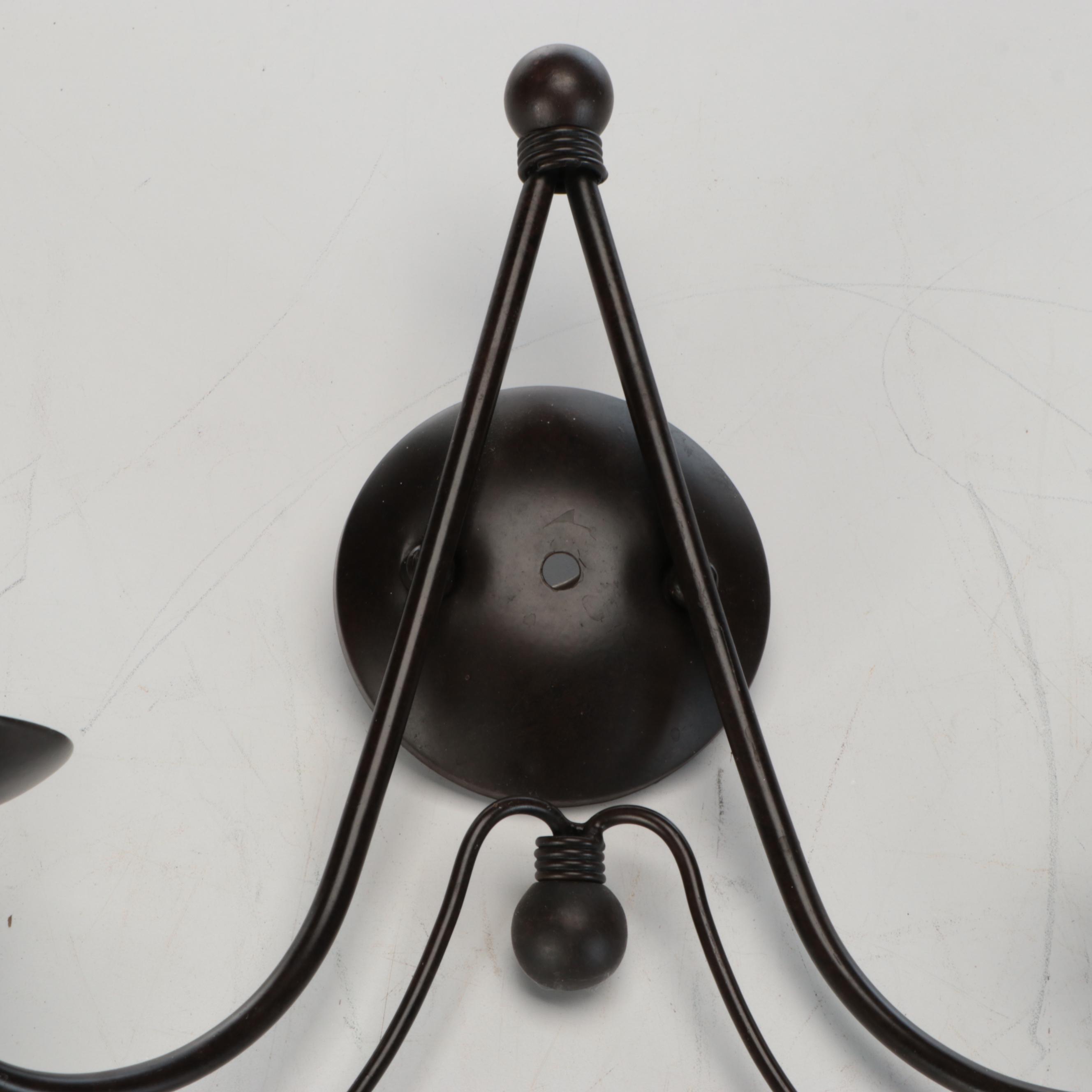 Pair of Oil Rubbed Bronze Dual-Arm Wall Sconces