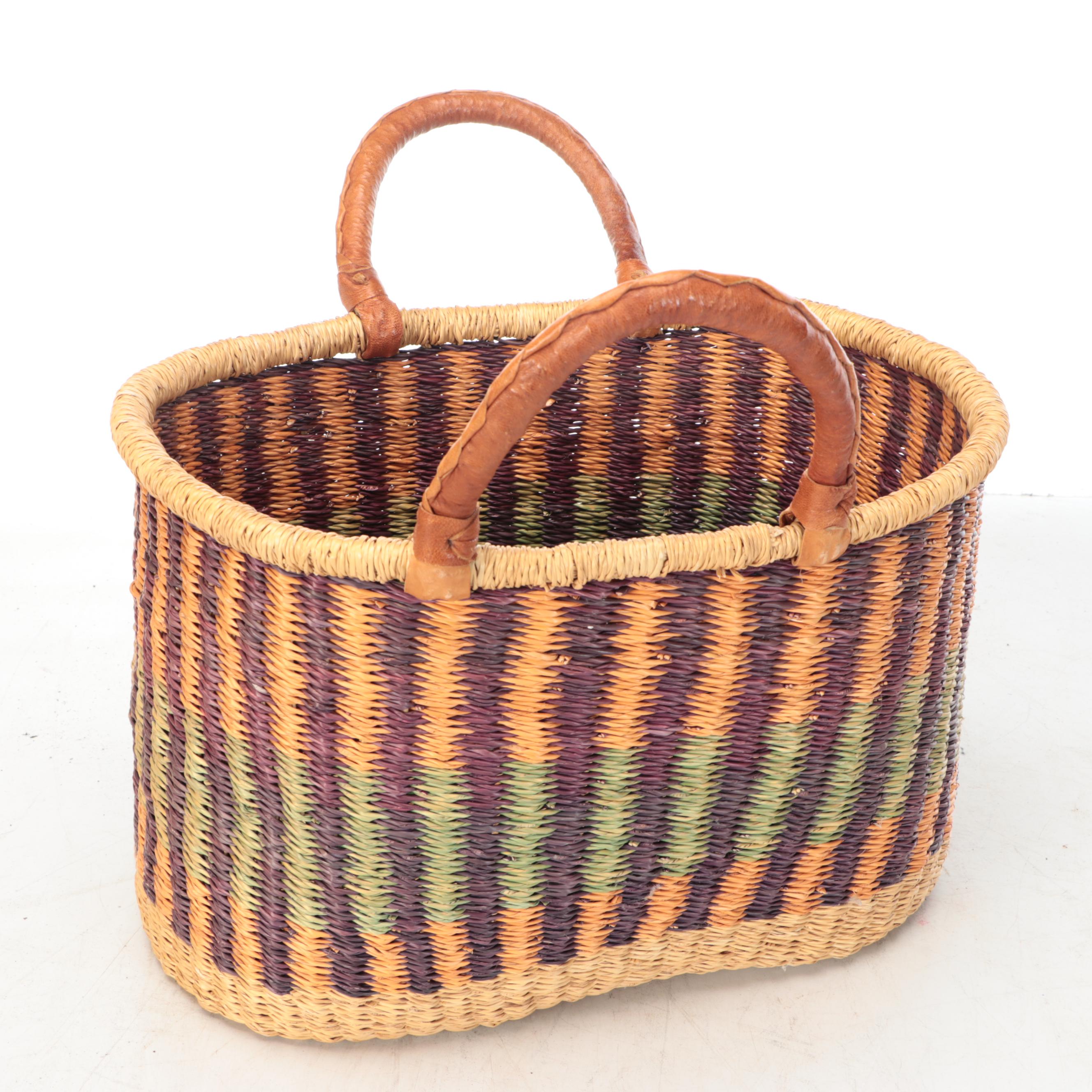 Industrial Fiber Spools, Owl Pillow, Pine Needle & More Woven Baskets