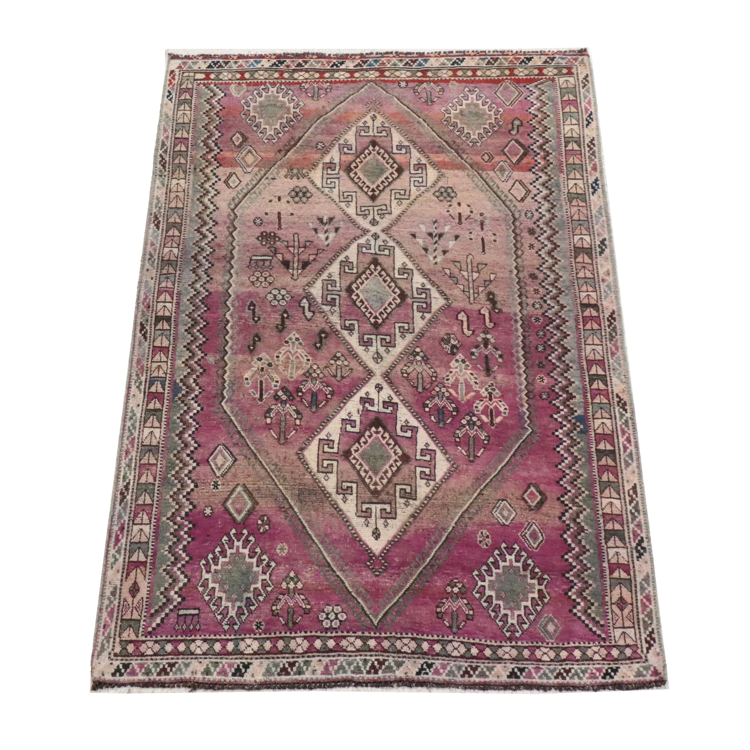 4'9 x 7'4 Hand-Knotted Persian Shiraz Area Rug