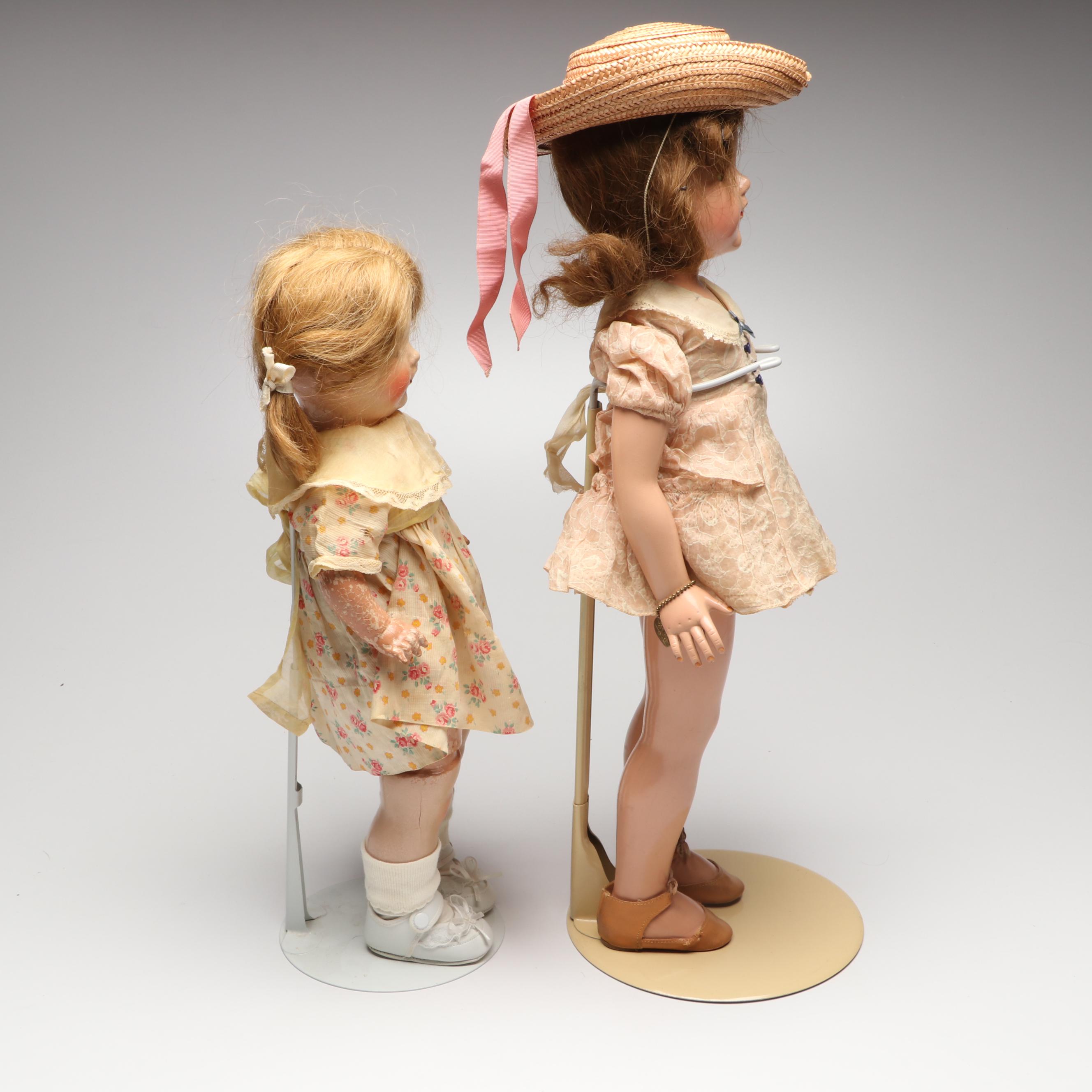 Horsman and Effanbee Composite Sleepy Eye Dolls, Early to Mid-20th Century