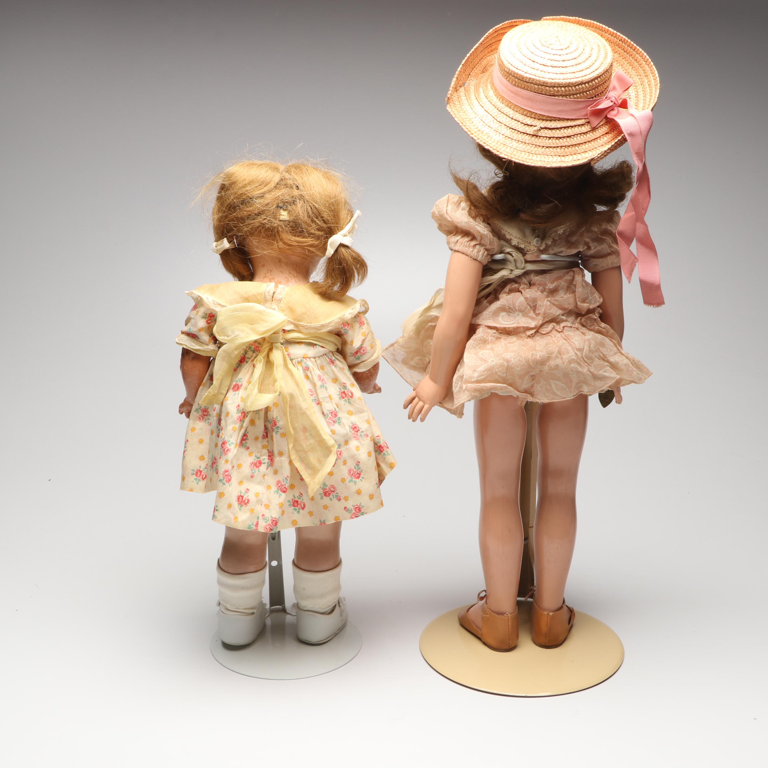 Horsman and Effanbee Composite Sleepy Eye Dolls, Early to Mid-20th Century
