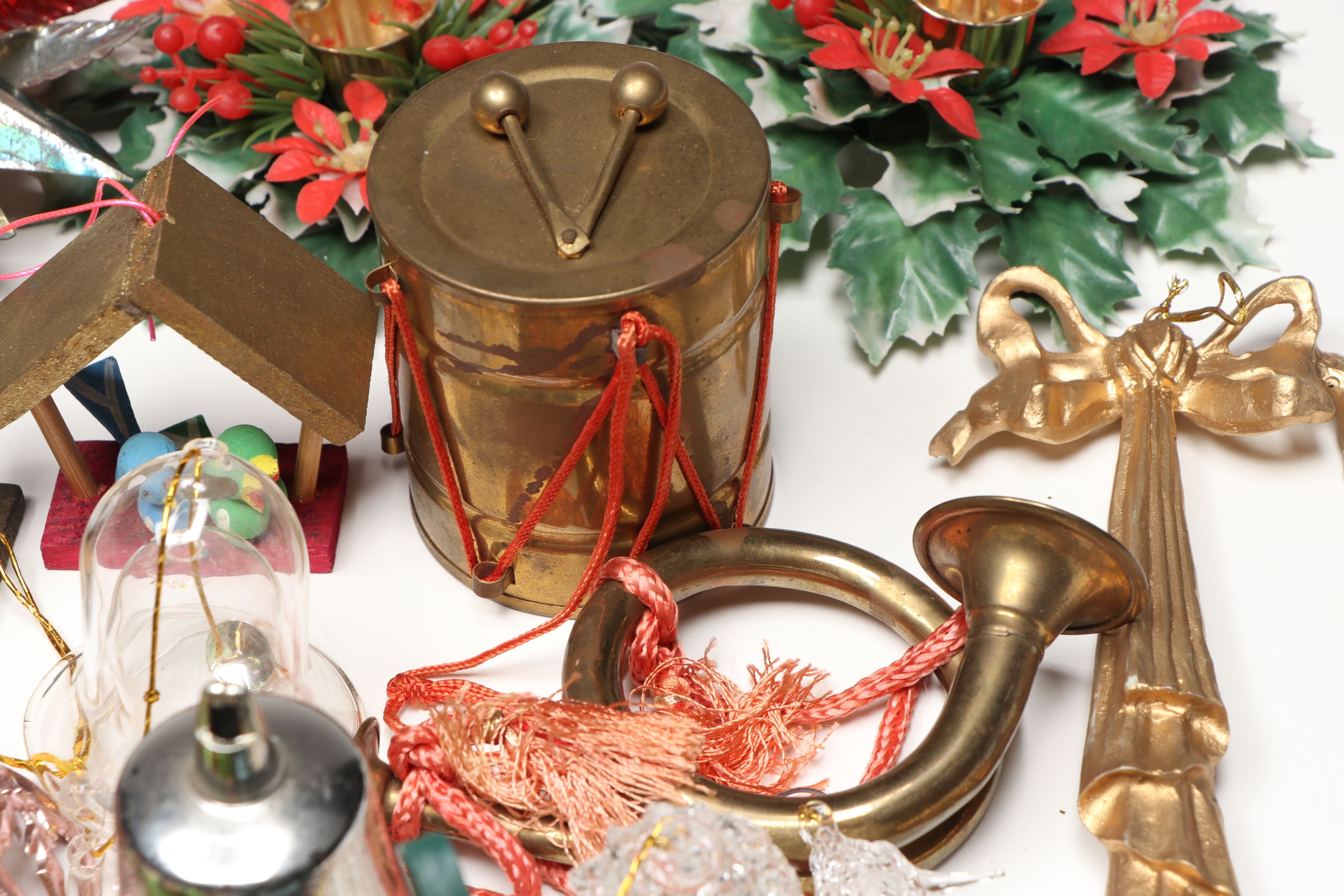 Brass, Wood, Glass, and More Ornaments with Other Christmas Décor