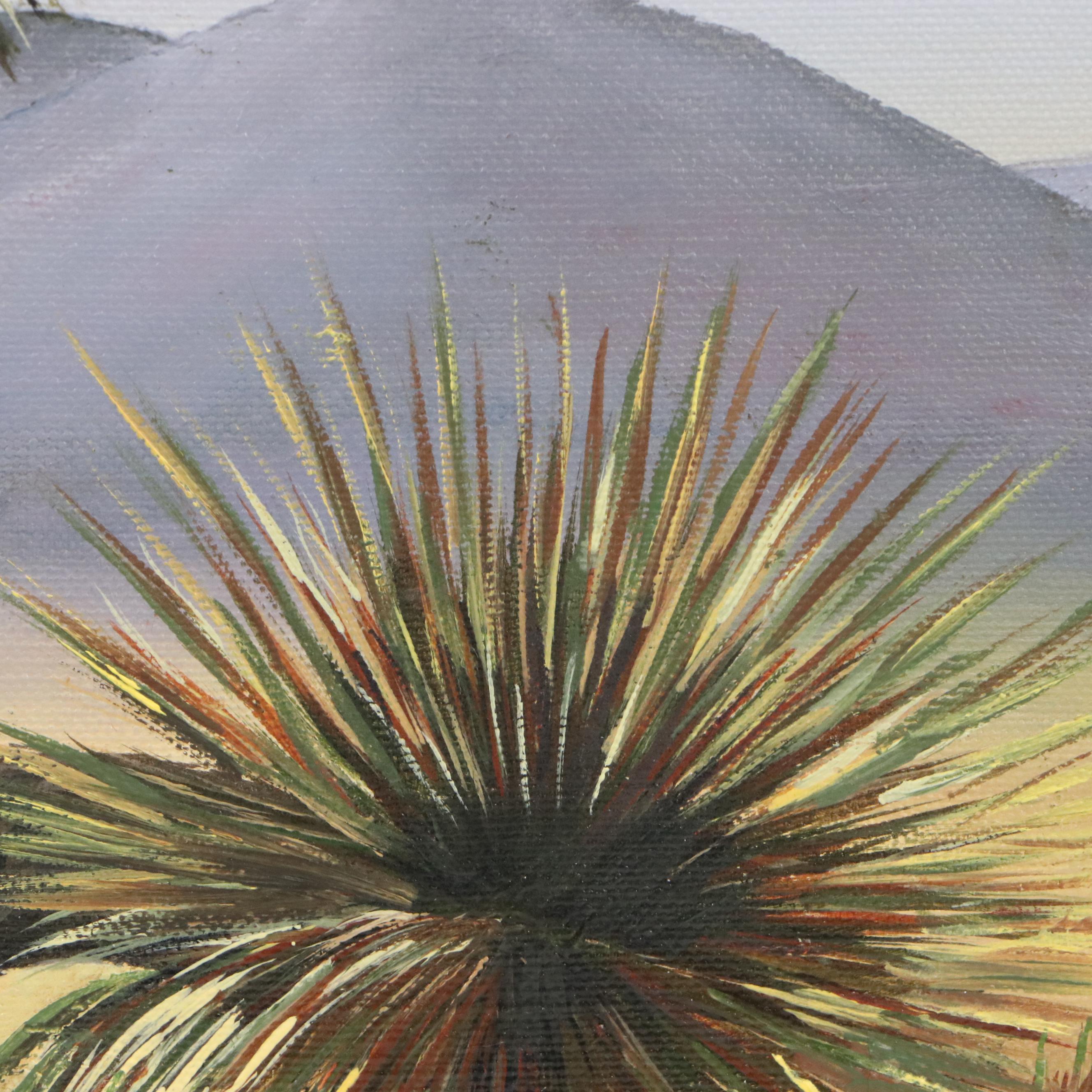 Lorraine Hanley Desert Landscape Oil Painting of Flowering Yucca Plants