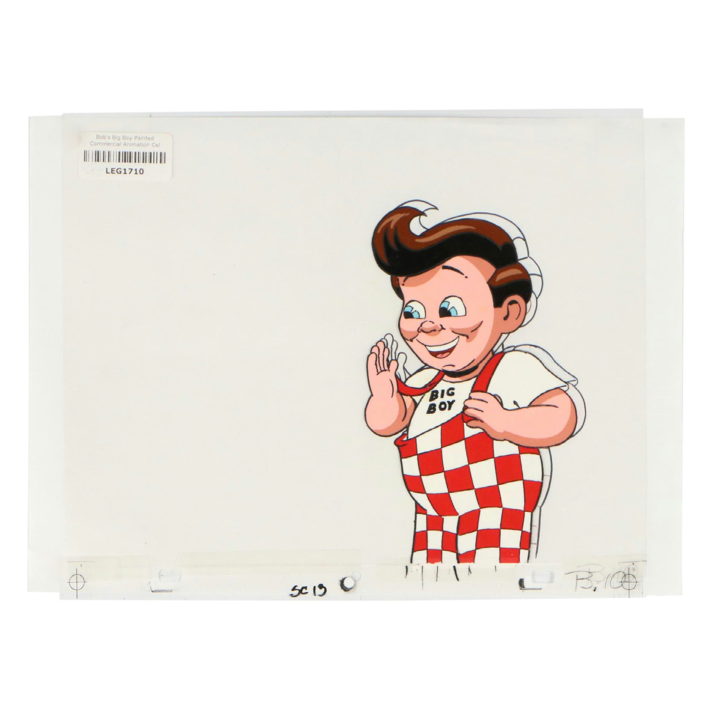 Hand-Painted Animation Cel from Bob's Big Boy Restaurants Commercial