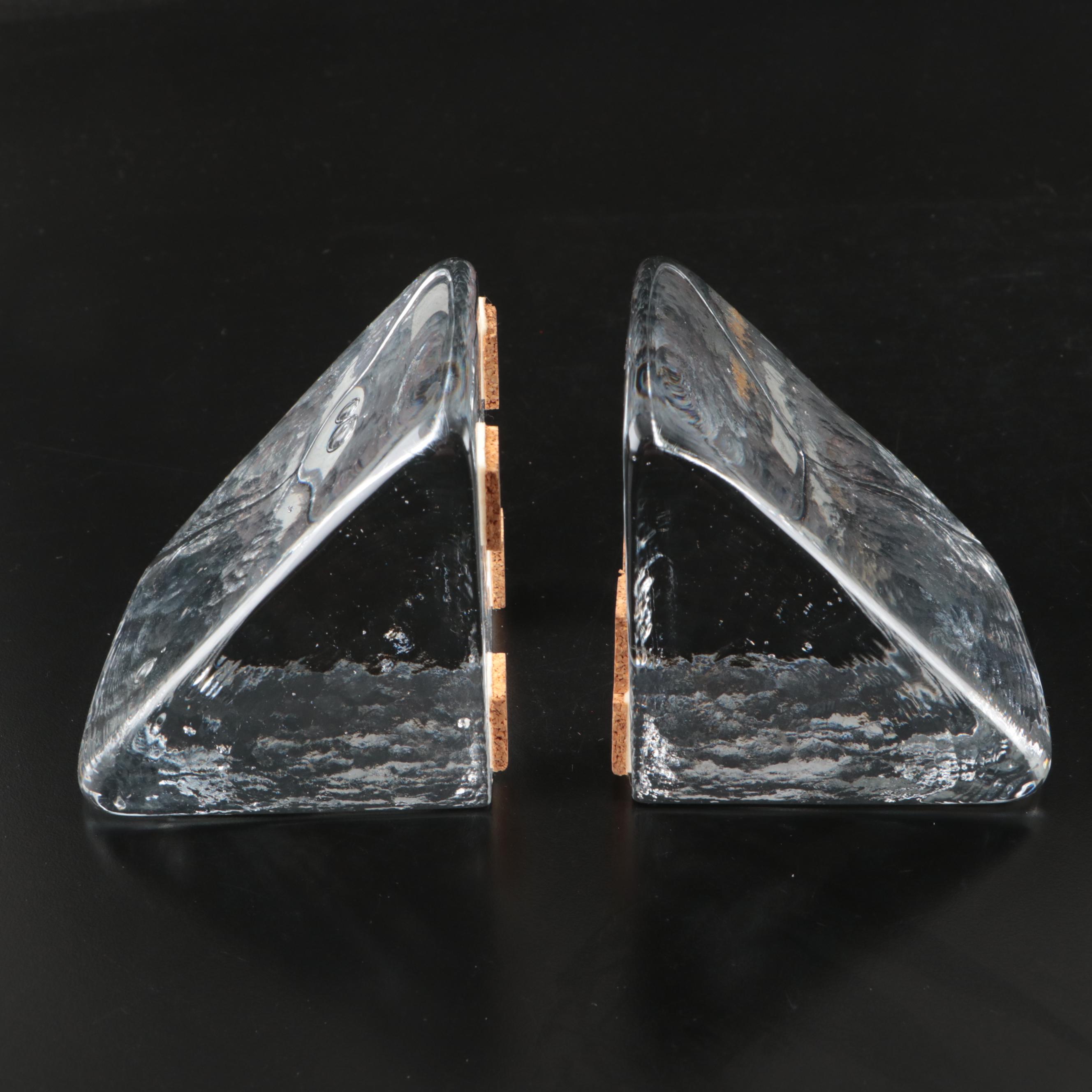 Pair of Mid Century Modern Style Glass Bookends, Mid to Late 20th Century