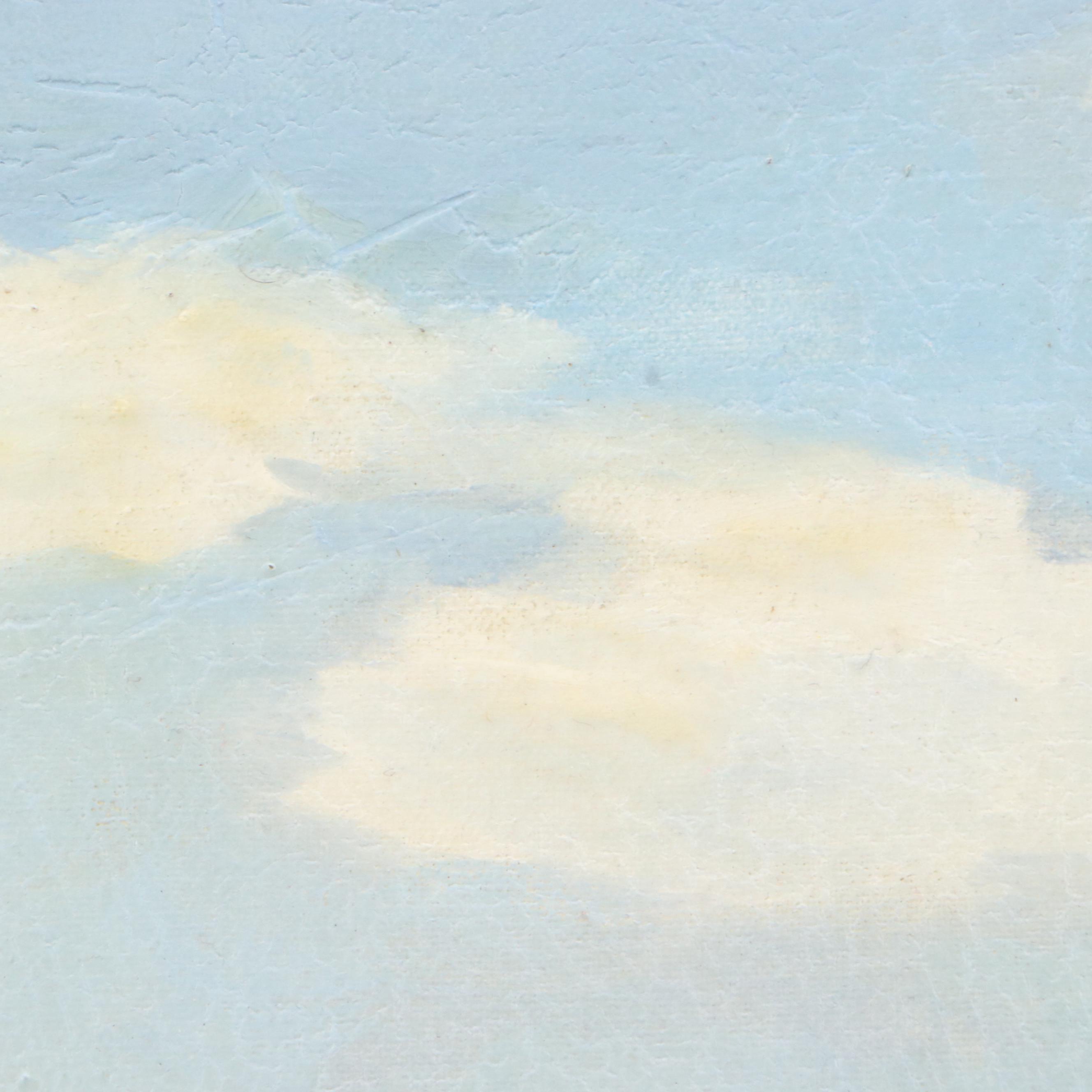 Mazhuxi Romantic Style Oil Painting of Nude Woman in Waterfall Landscape, 1999