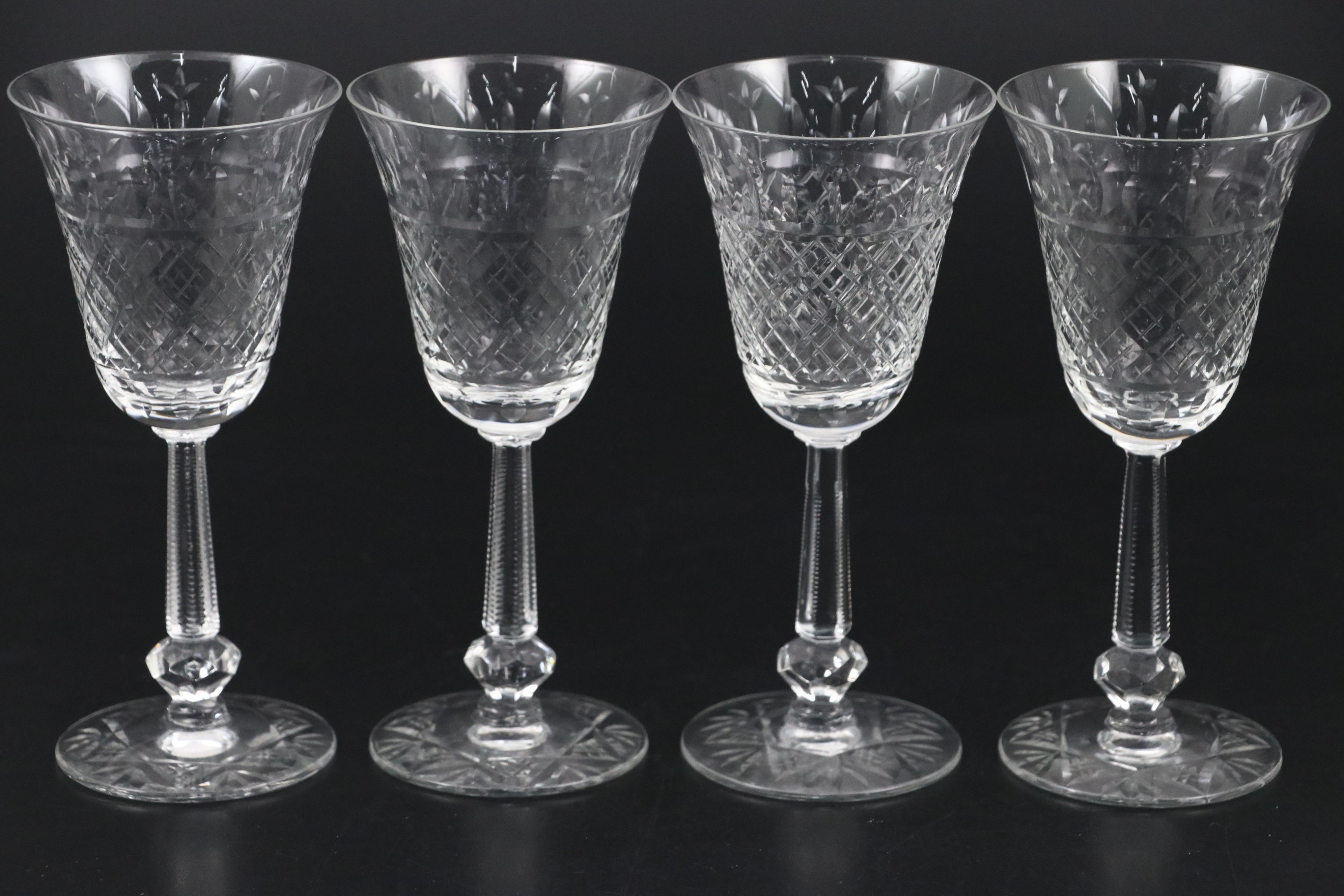 Heisey "Belfast" Crystal Champagne Coupes, Wine Glasses and Goblets