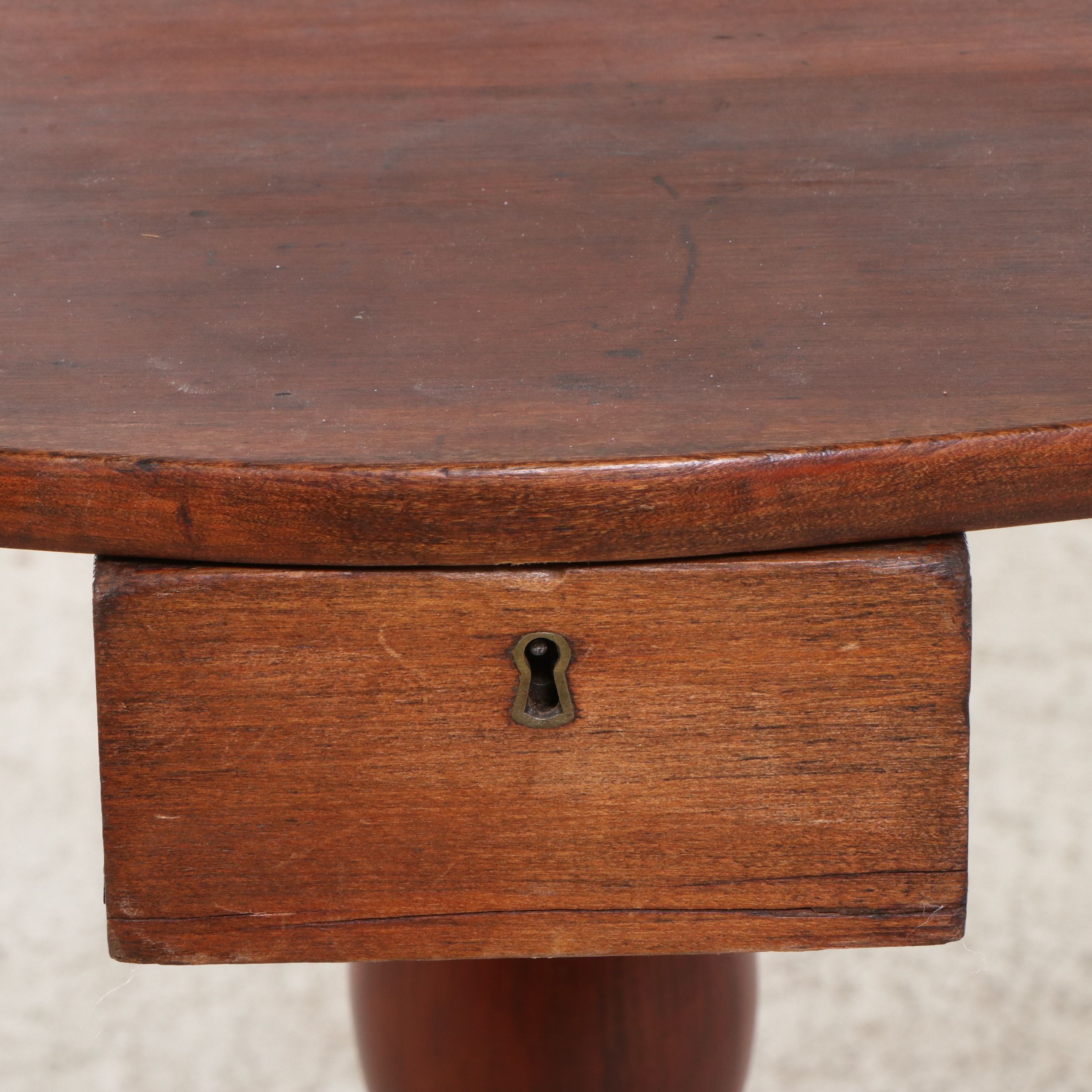 American Empire Style Mahogany Single-Drawer Tilt-Top Table, 19th Century