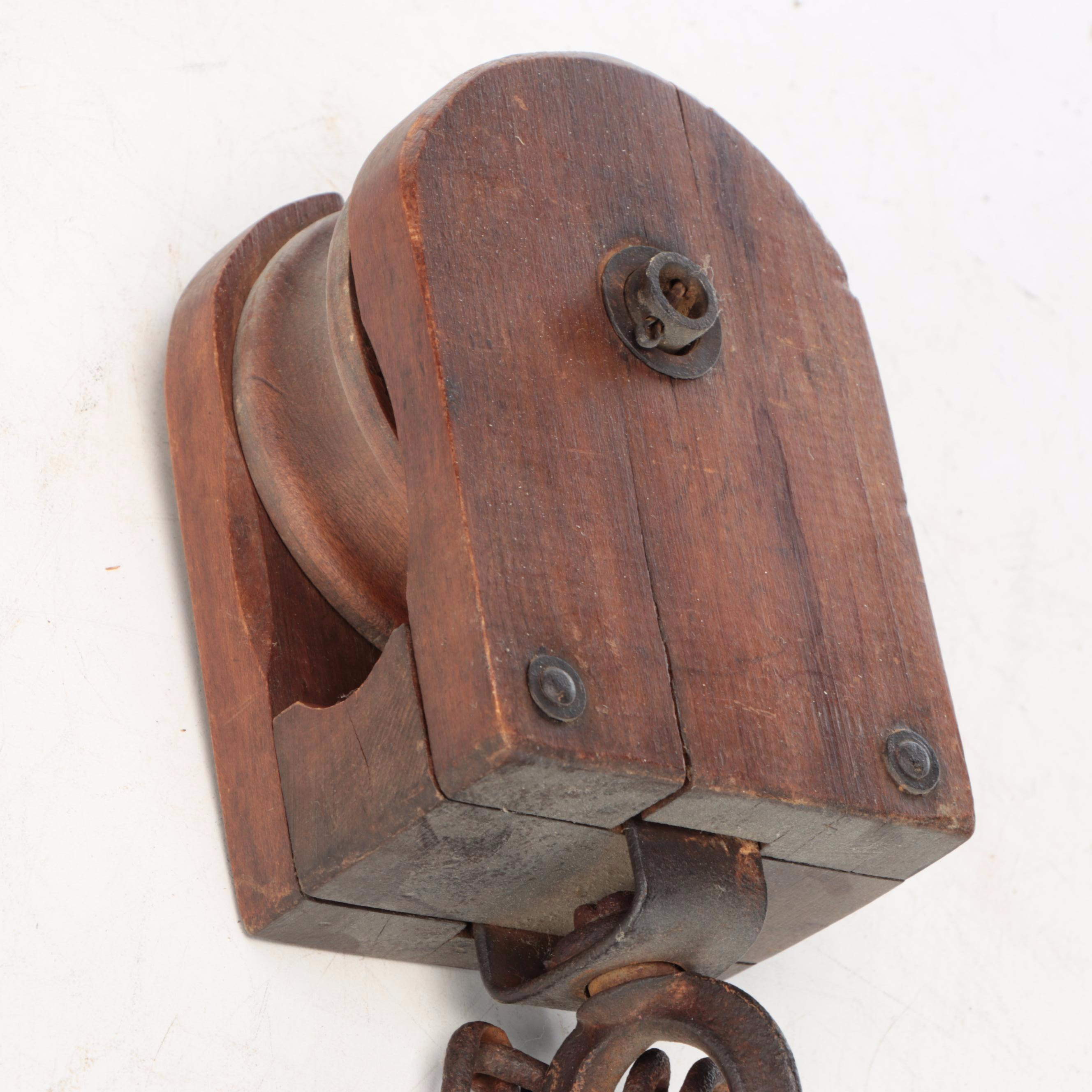 Wood Mallet, Pulley, and More Antique Hand Tools