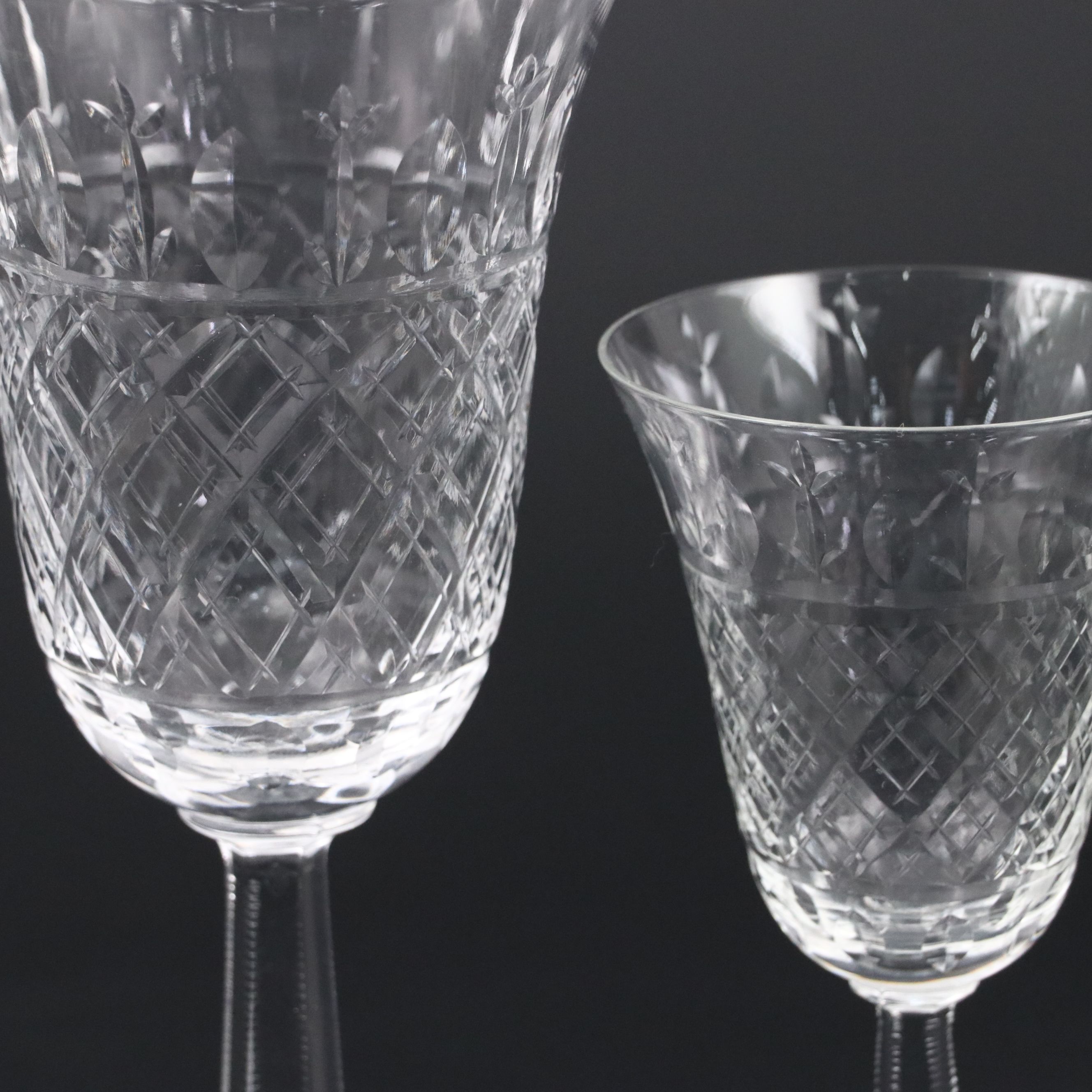 Heisey "Belfast" Crystal Champagne Coupes, Wine Glasses and Goblets