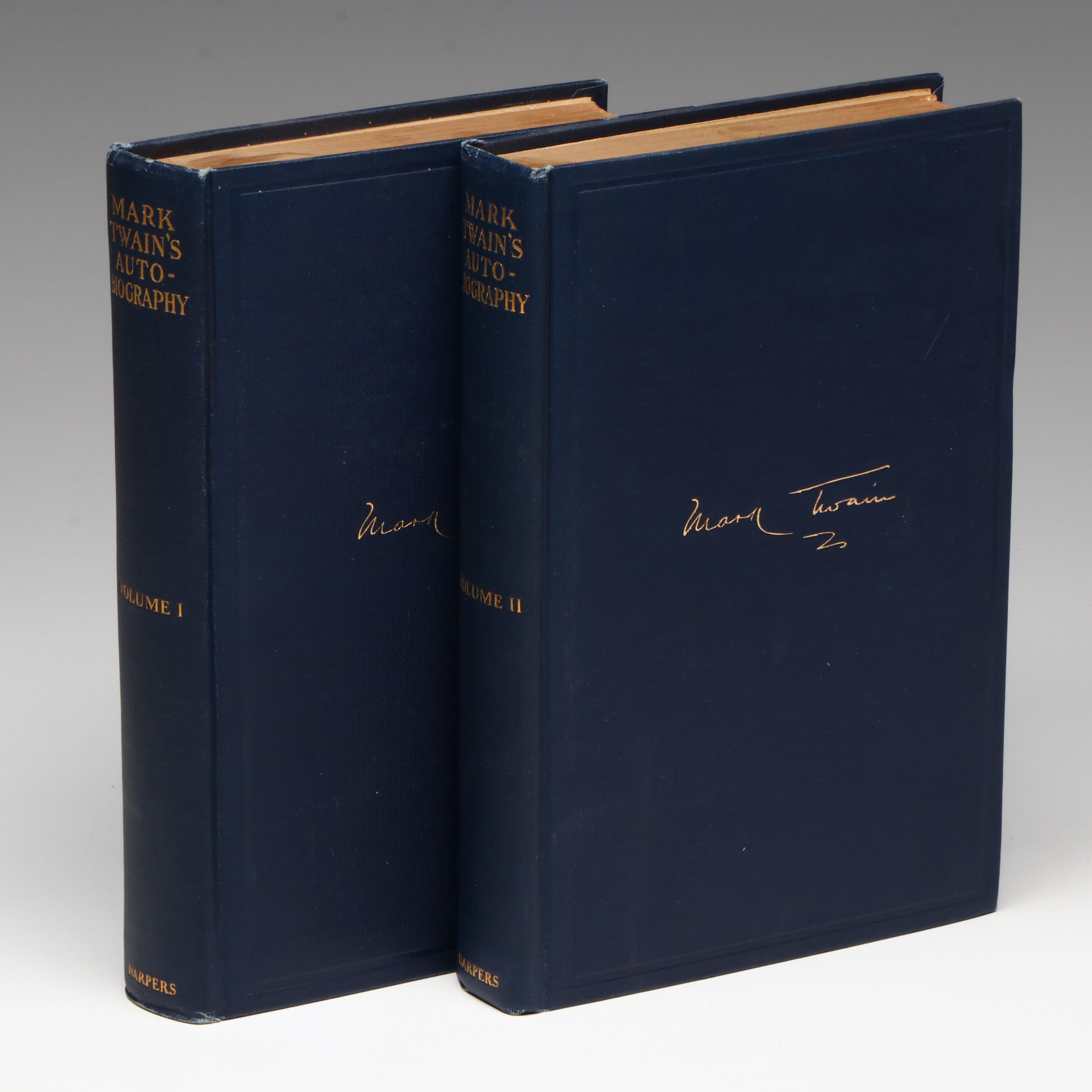 First Edition "Mark Twain's Autobiography" Two-Volume Set, 1924