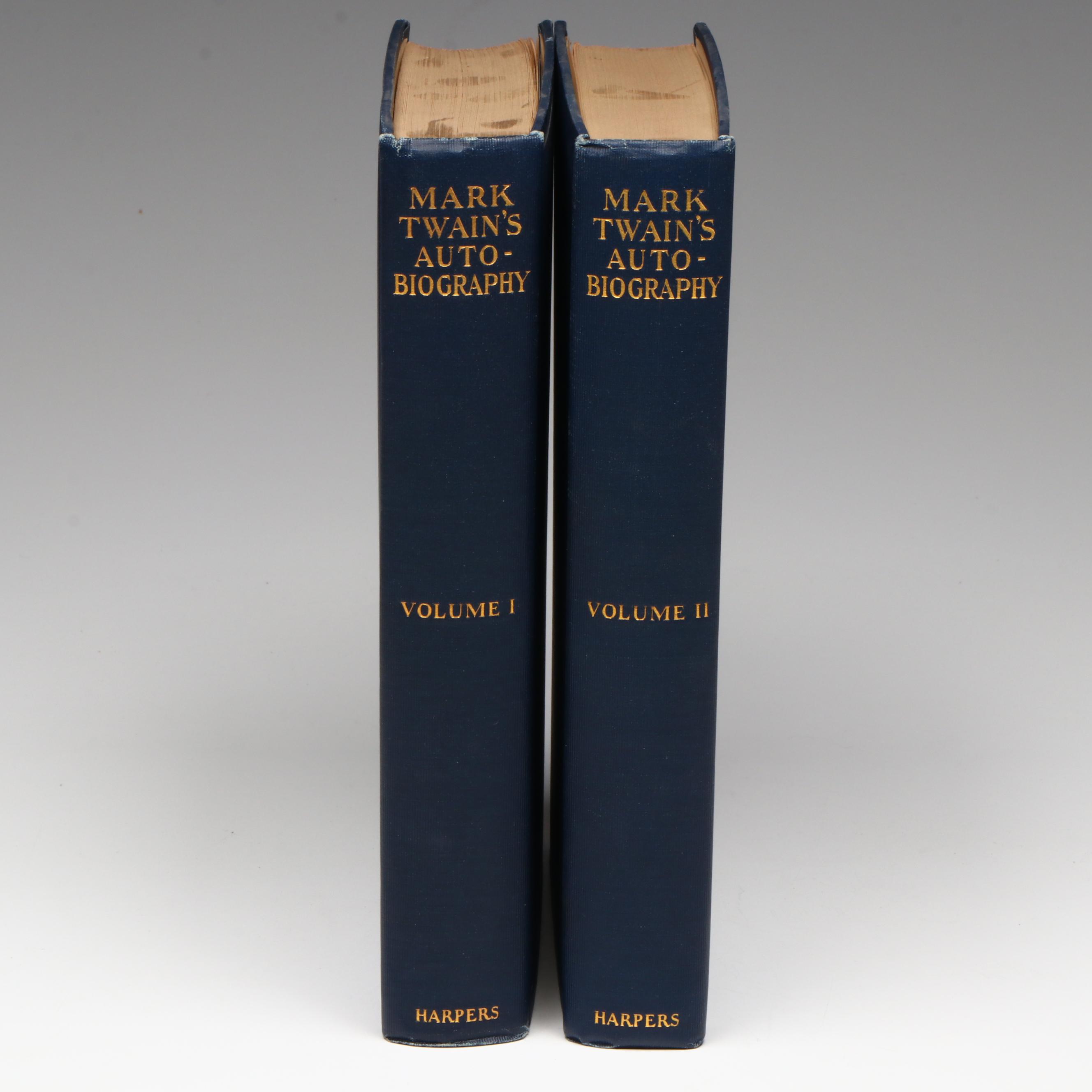 First Edition "Mark Twain's Autobiography" Two-Volume Set, 1924