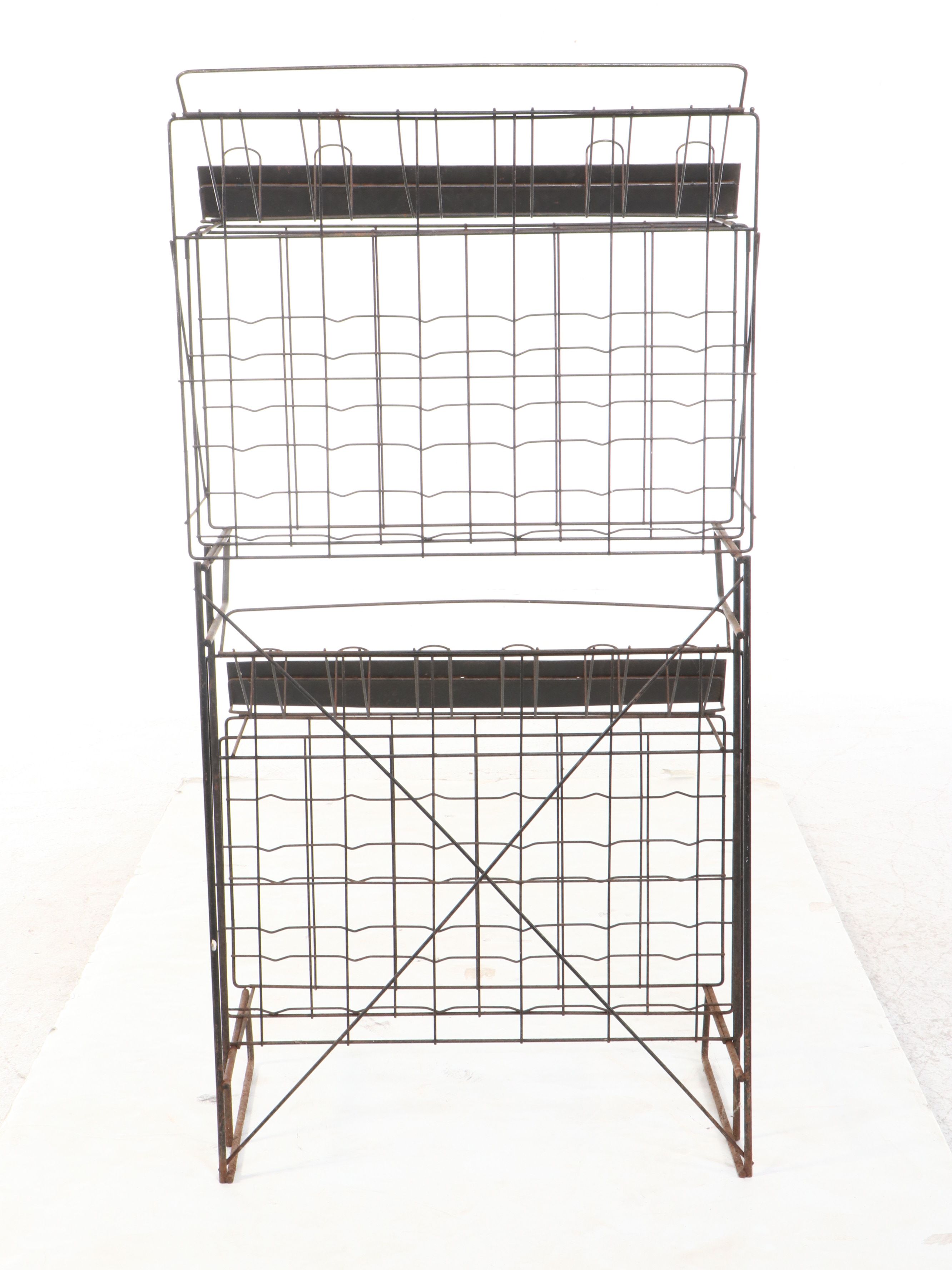 Metal Wire Two-Tier Wine Display Rack
