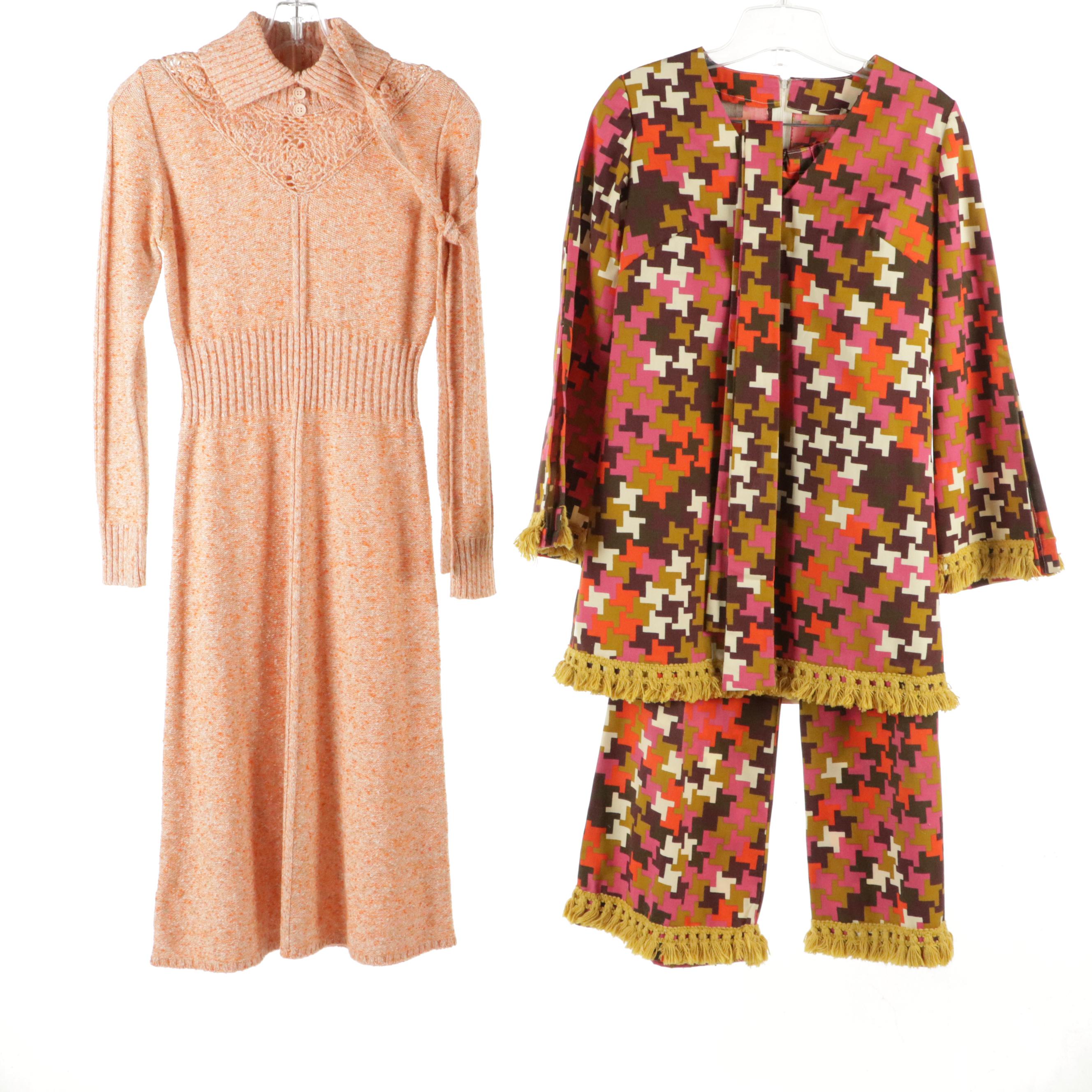 Winjilli Vintage Wool Knit Sweater Dress, Other Vintage Dresses & Two-Piece Set