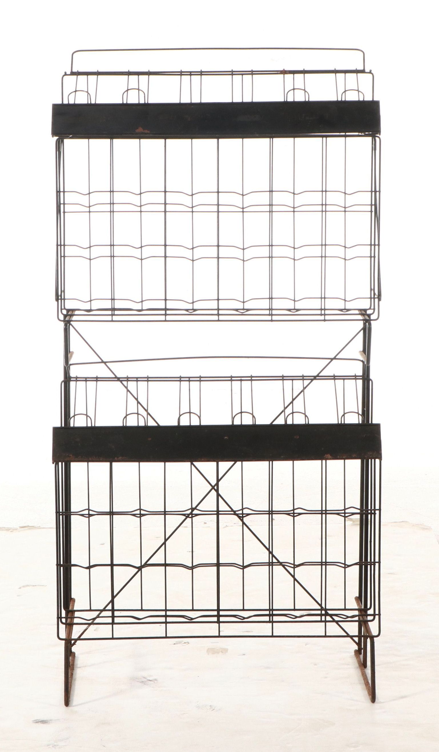 Metal Wire Two-Tier Wine Display Rack