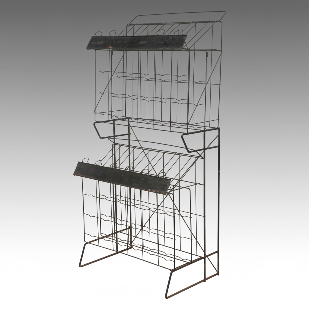 Metal Wire Two-Tier Wine Display Rack