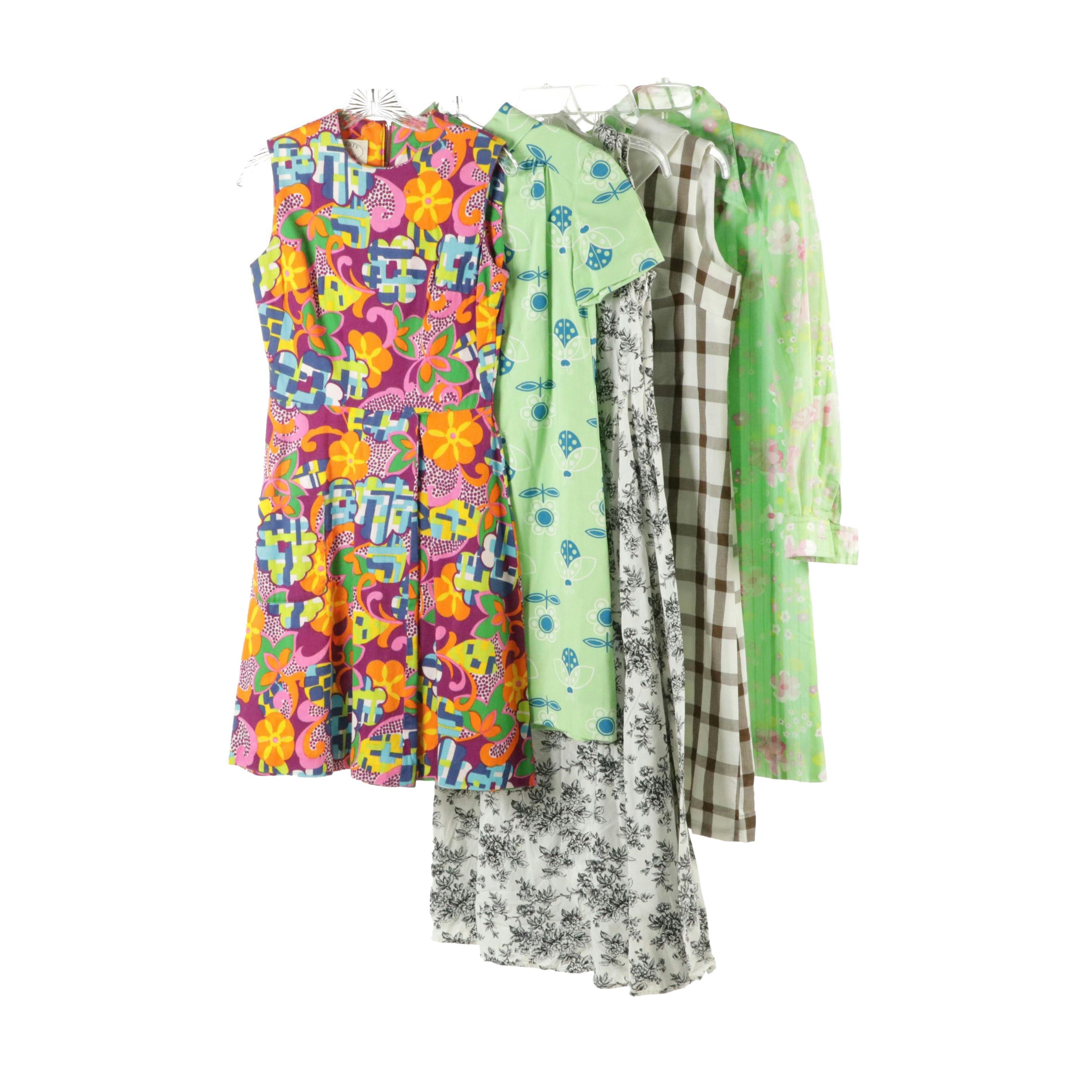 Liberty Circle Pleated Mini Dress, Casi Floral Shirt Dress, More Vintage Dresses