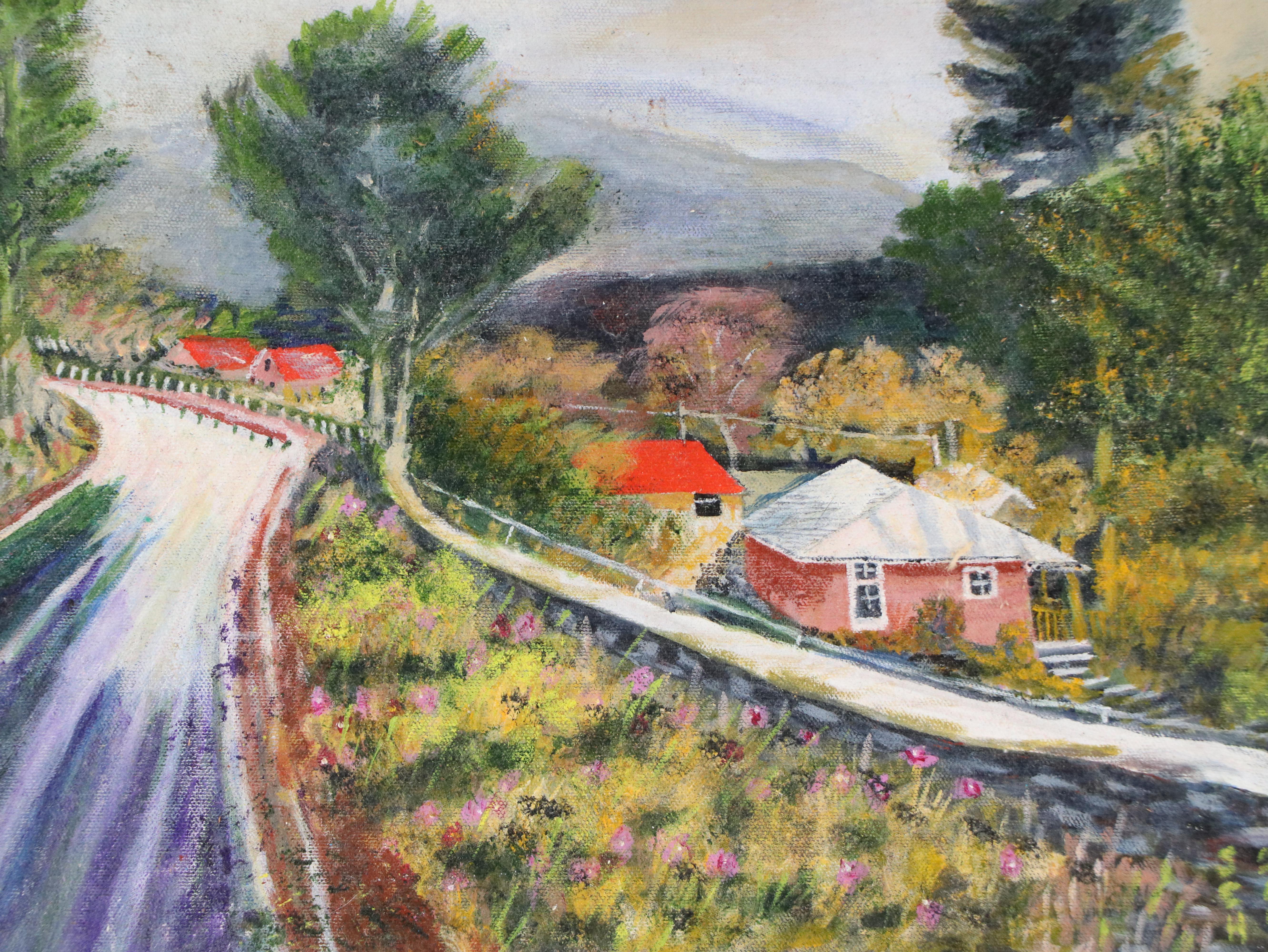 Summer Roadside Landscape Oil Painting, 2003