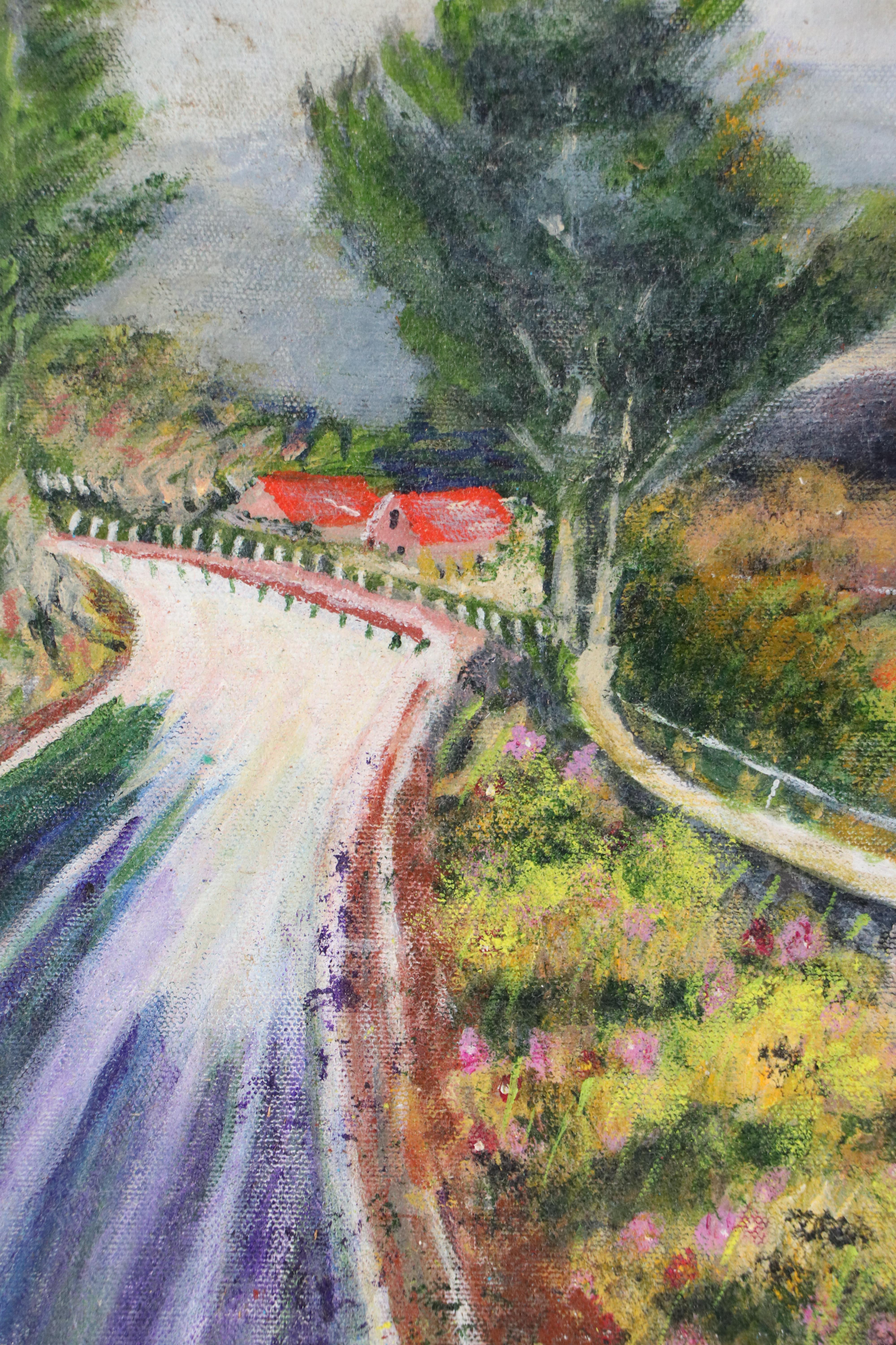 Summer Roadside Landscape Oil Painting, 2003