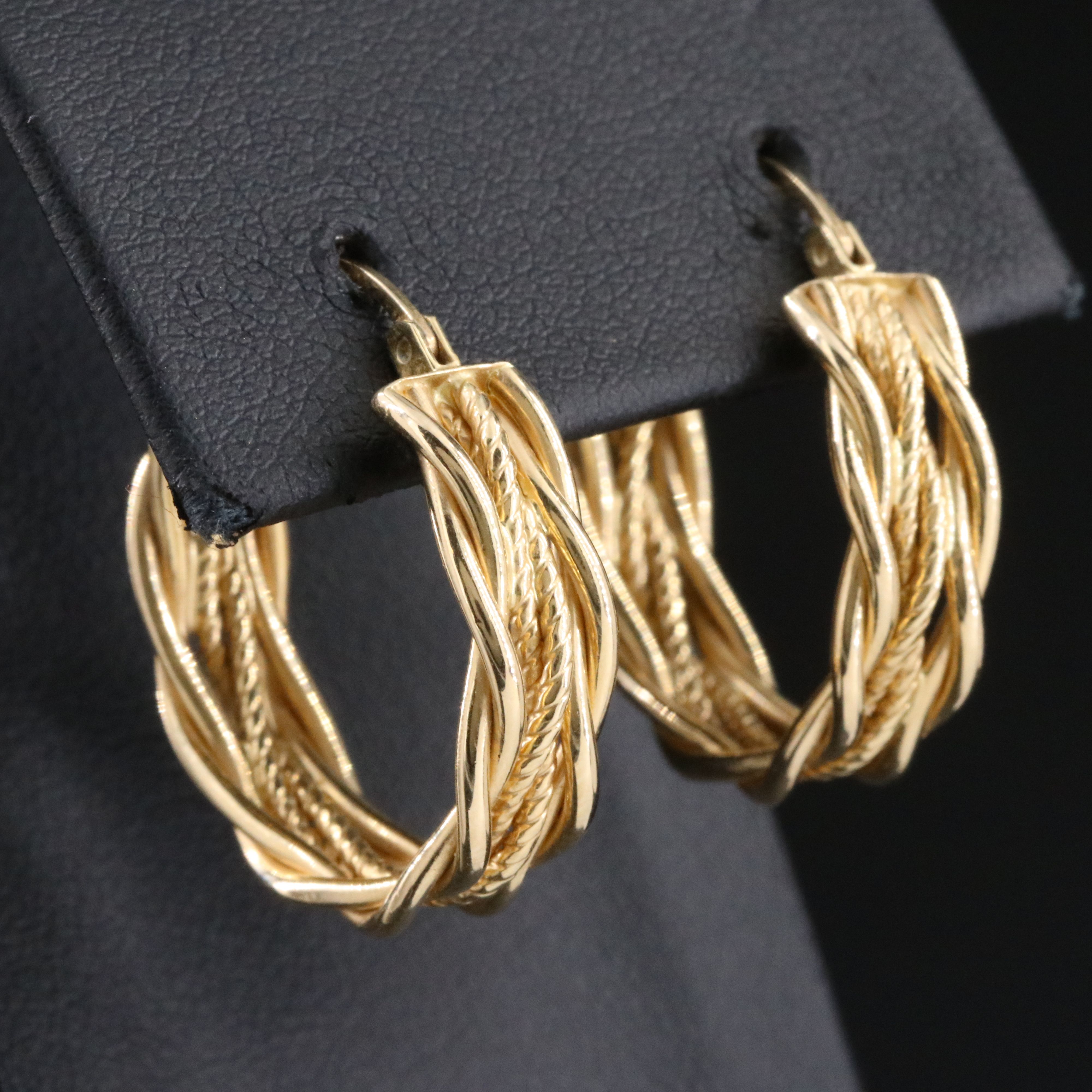 14K Twist Hoops