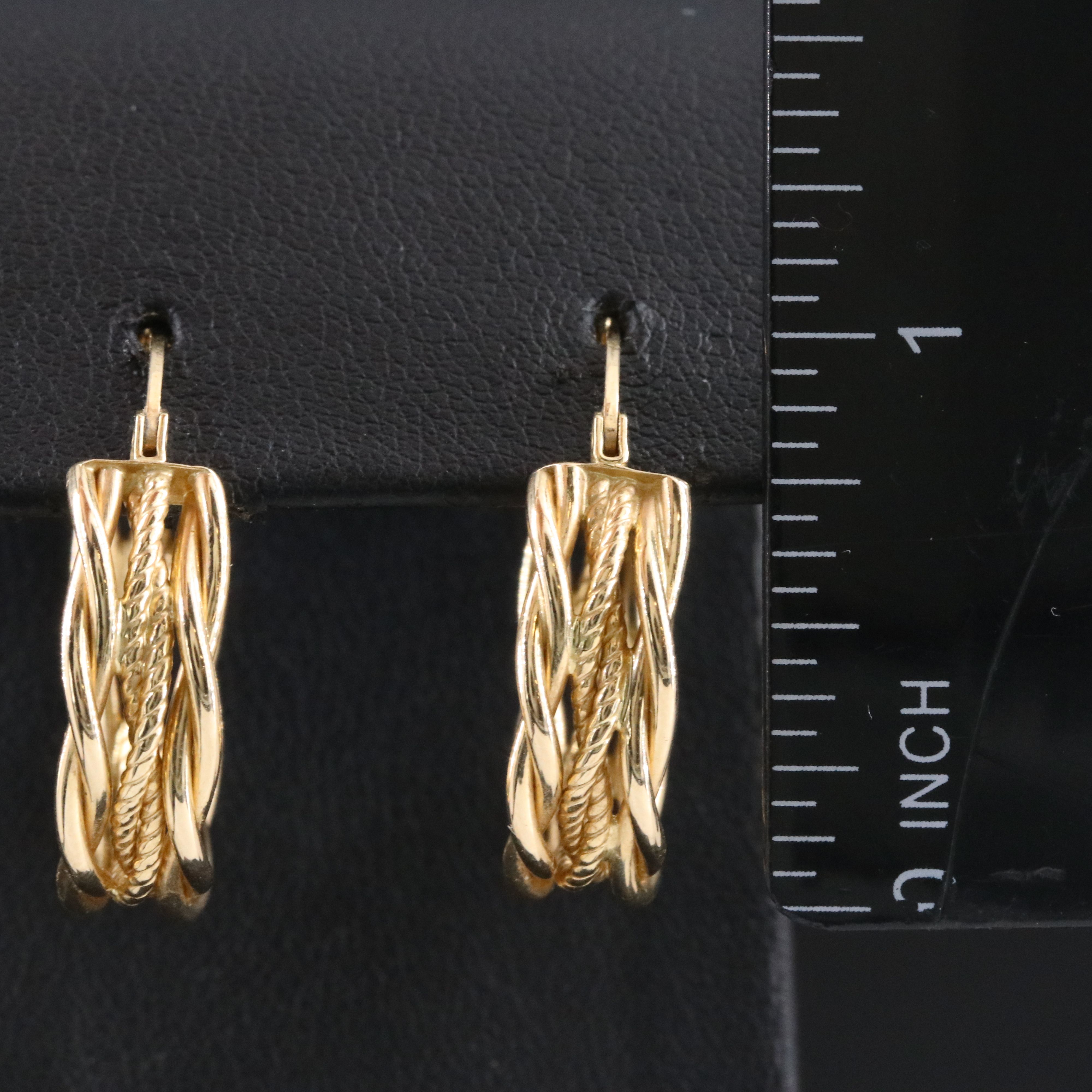 14K Twist Hoops