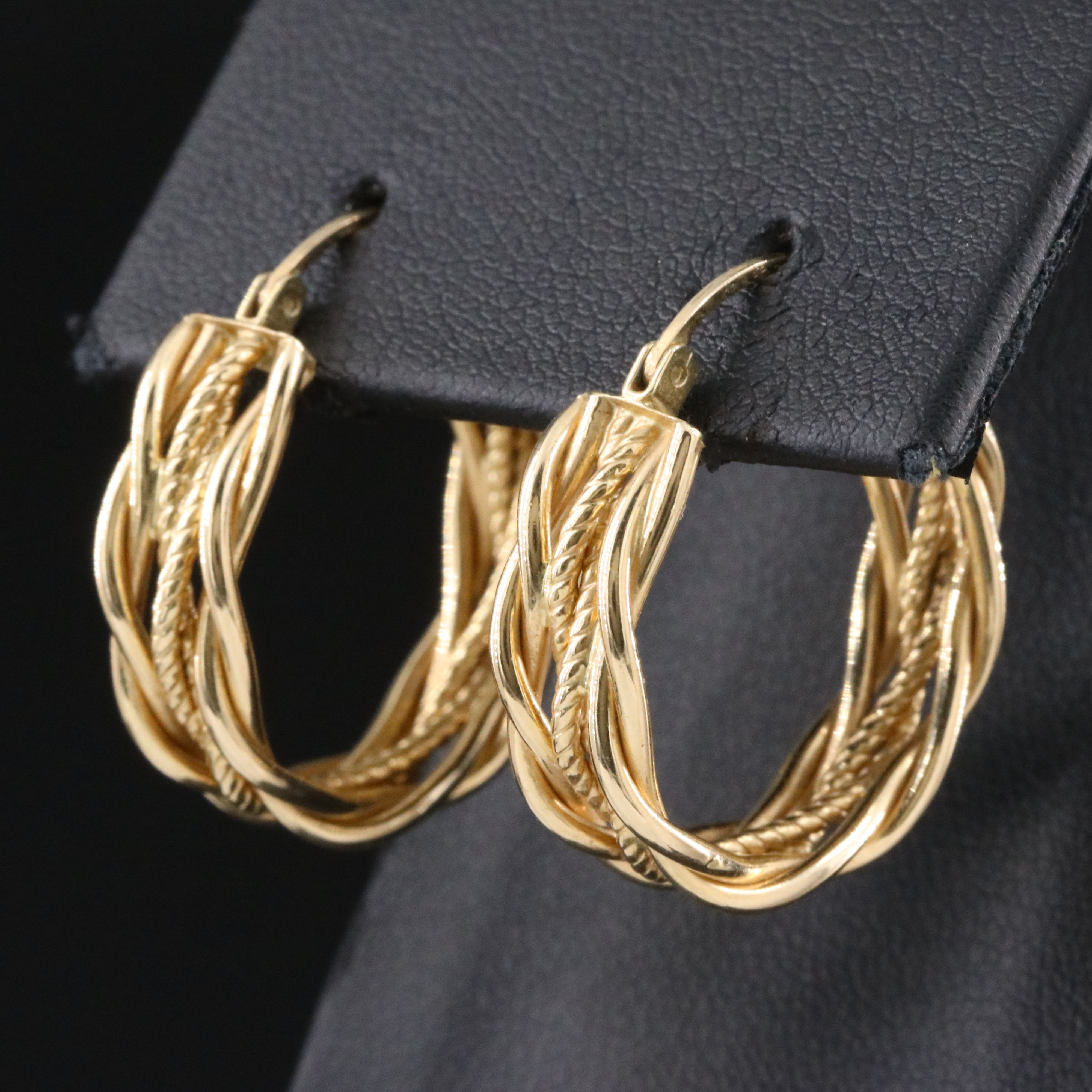 14K Twist Hoops
