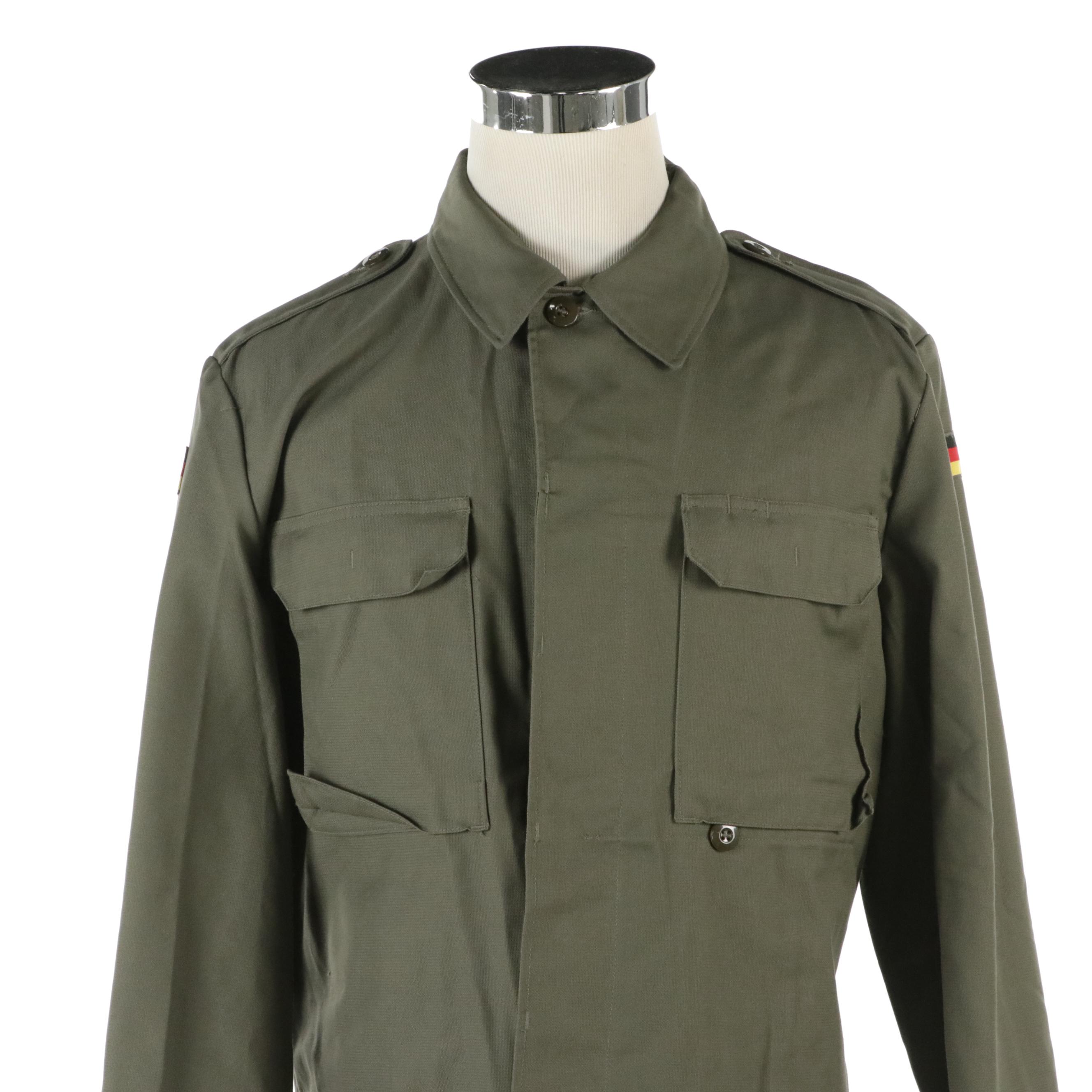 Bundeswehr Olive Battle Dress Uniform with Leather Belt, 1990s