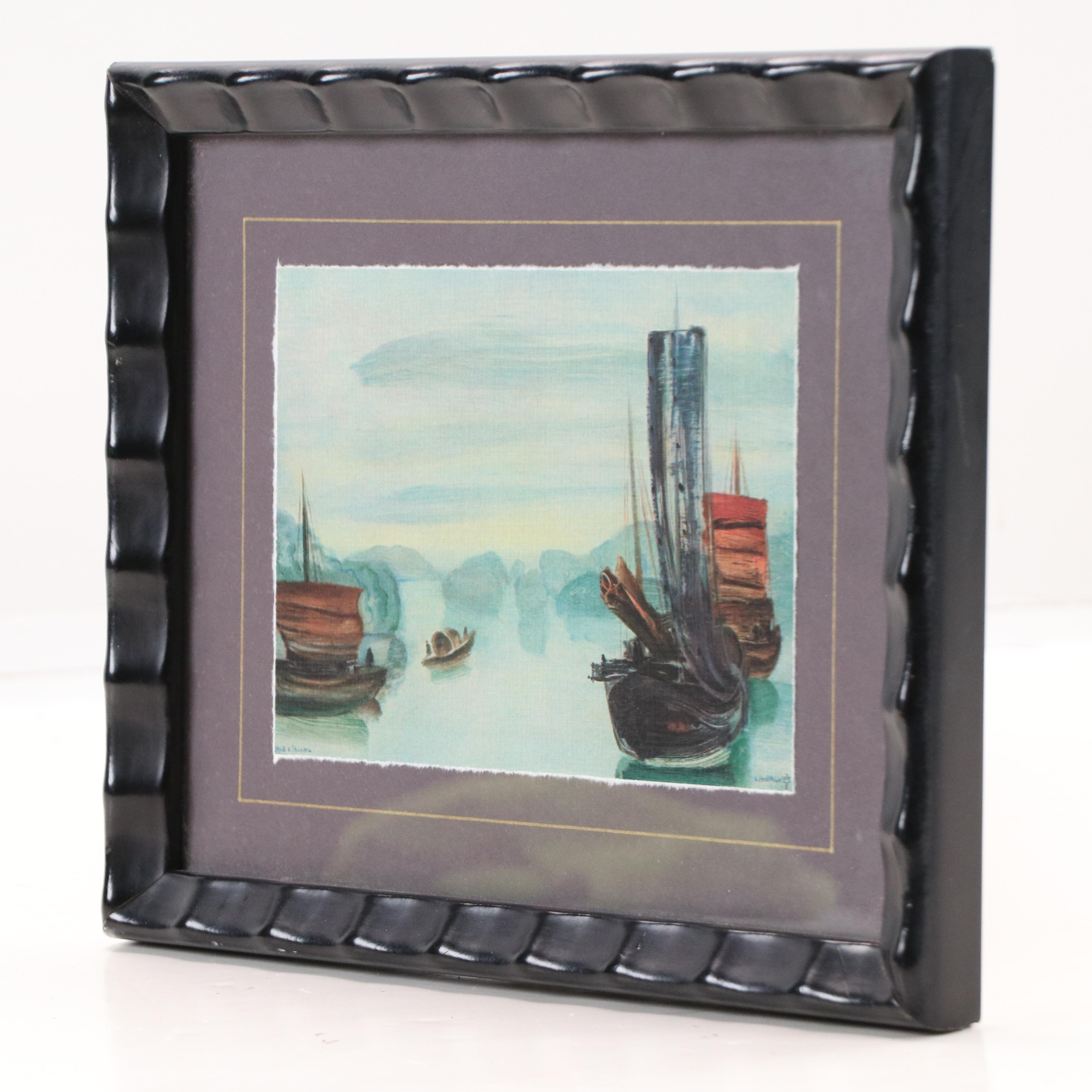 After Jean Gabriel Daragnes Offset Lithograph of Harbor Scene