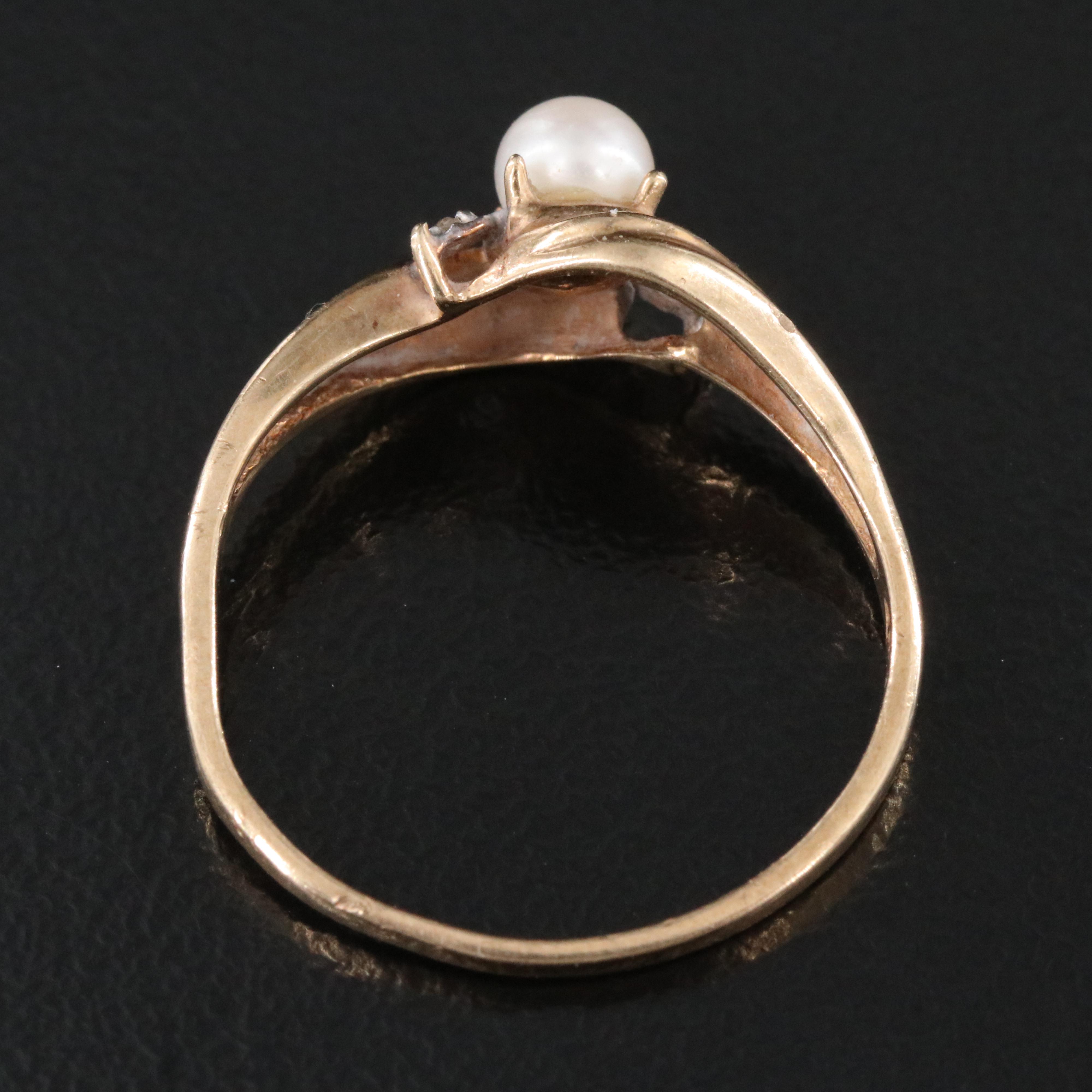 10K Pearl and Diamond Ring