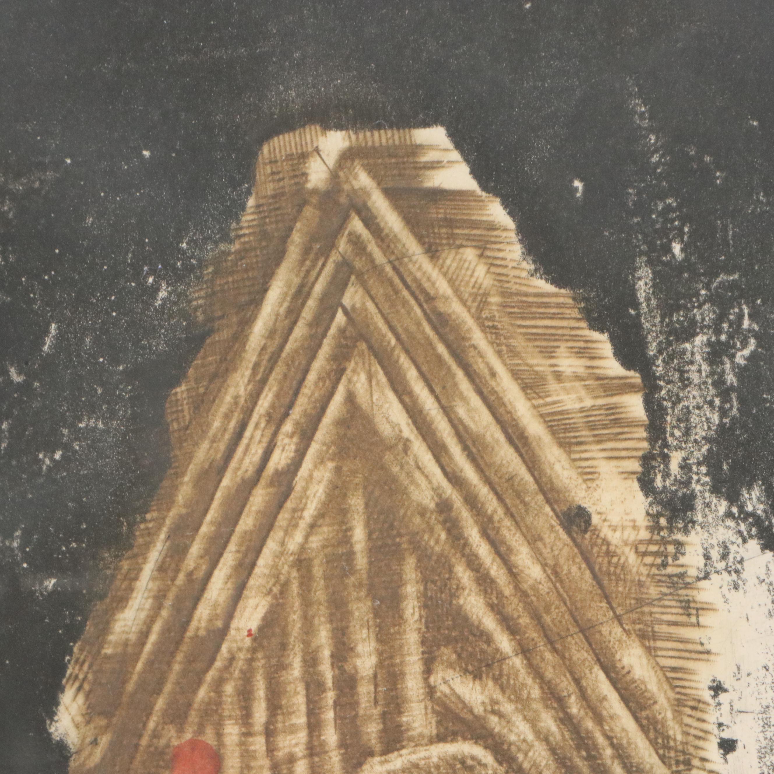 Johnny Friedlaender Aquatint Etching à la Poupée "Les Coqs," Mid-20th C.