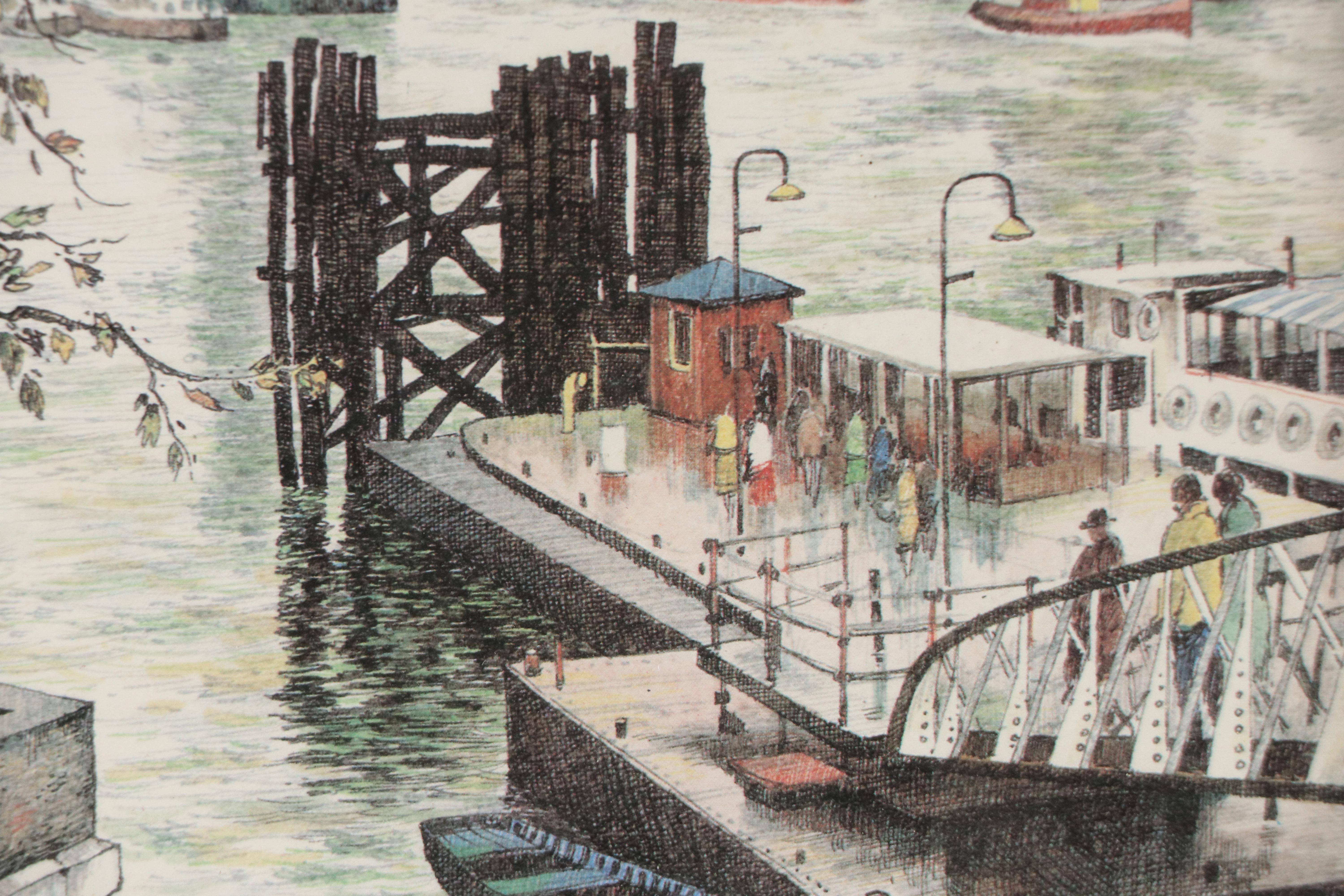 After Rafael Ortiz Alfau Offset Lithograph of Tower Bridge, London