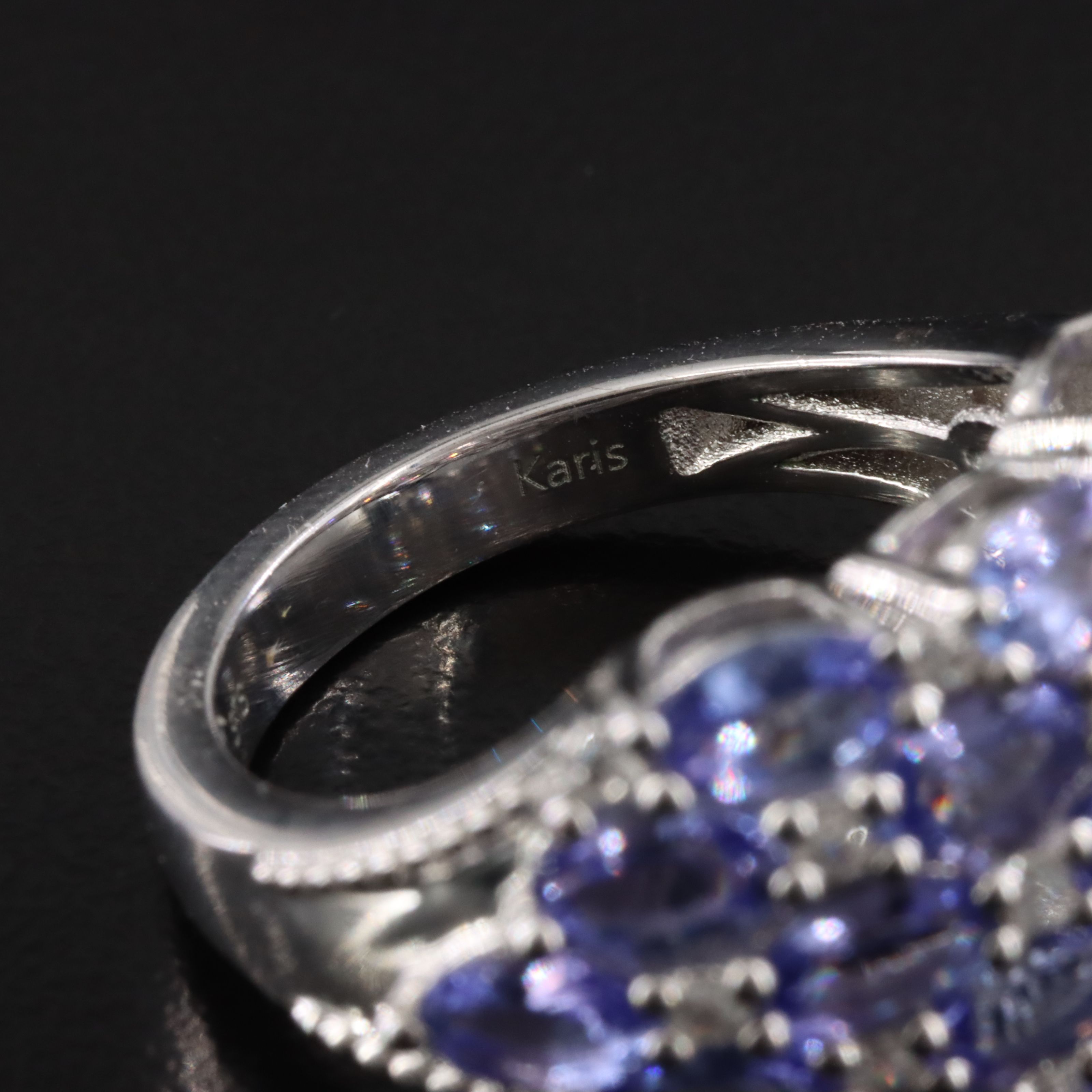 Tanzanite and White Zircon Ring