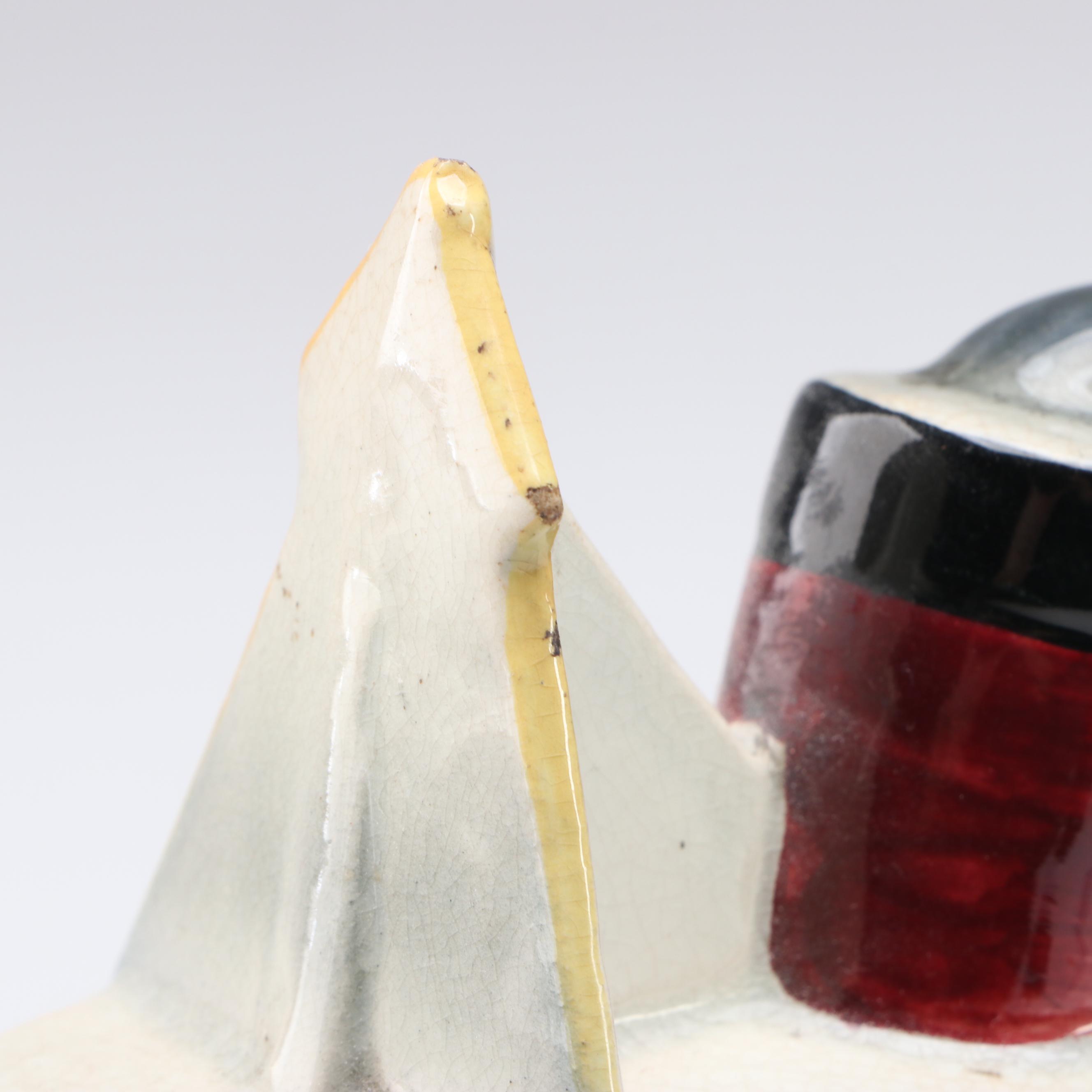 S.S. Normandie Ceramic Ship Novelty Clock, 1930s