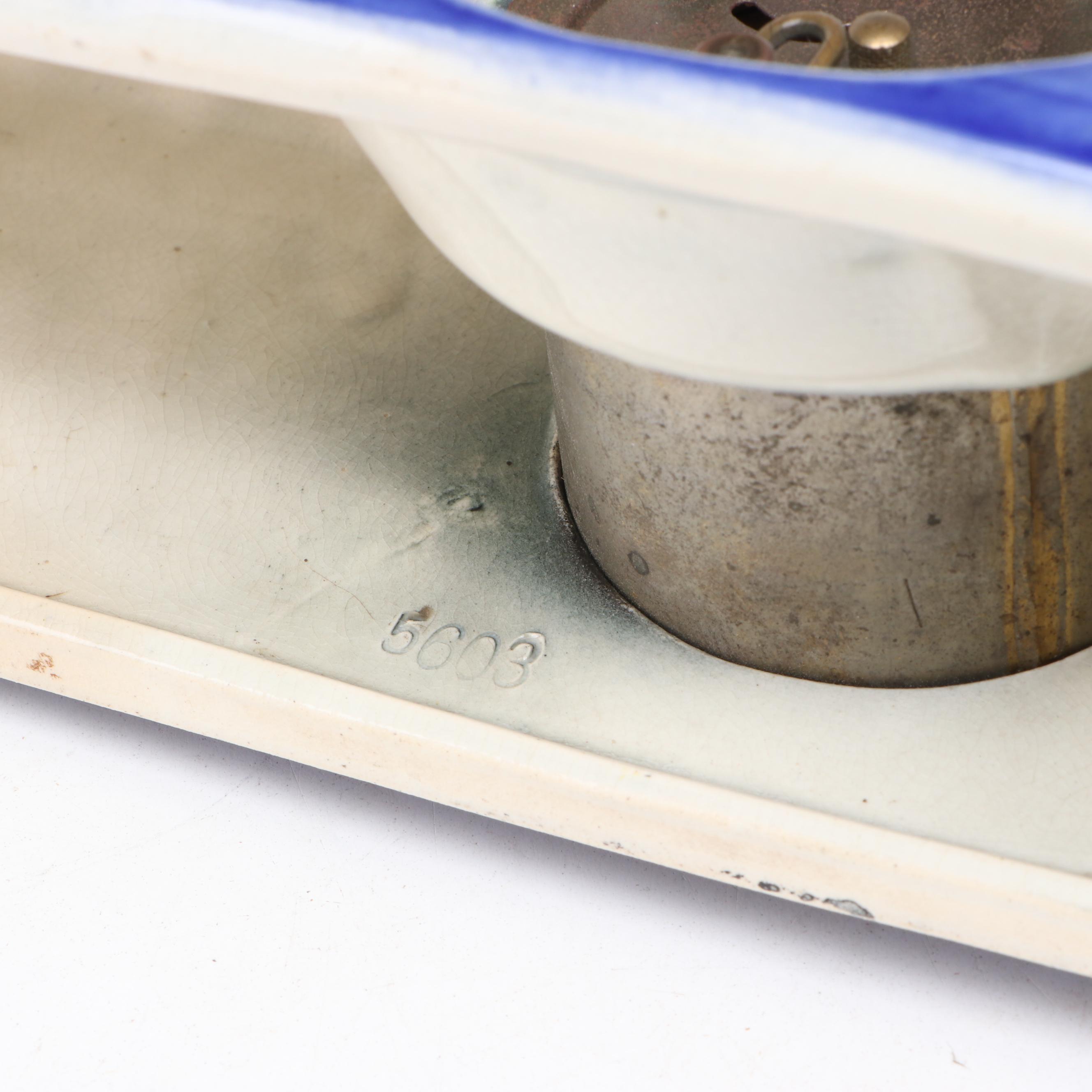 S.S. Normandie Ceramic Ship Novelty Clock, 1930s