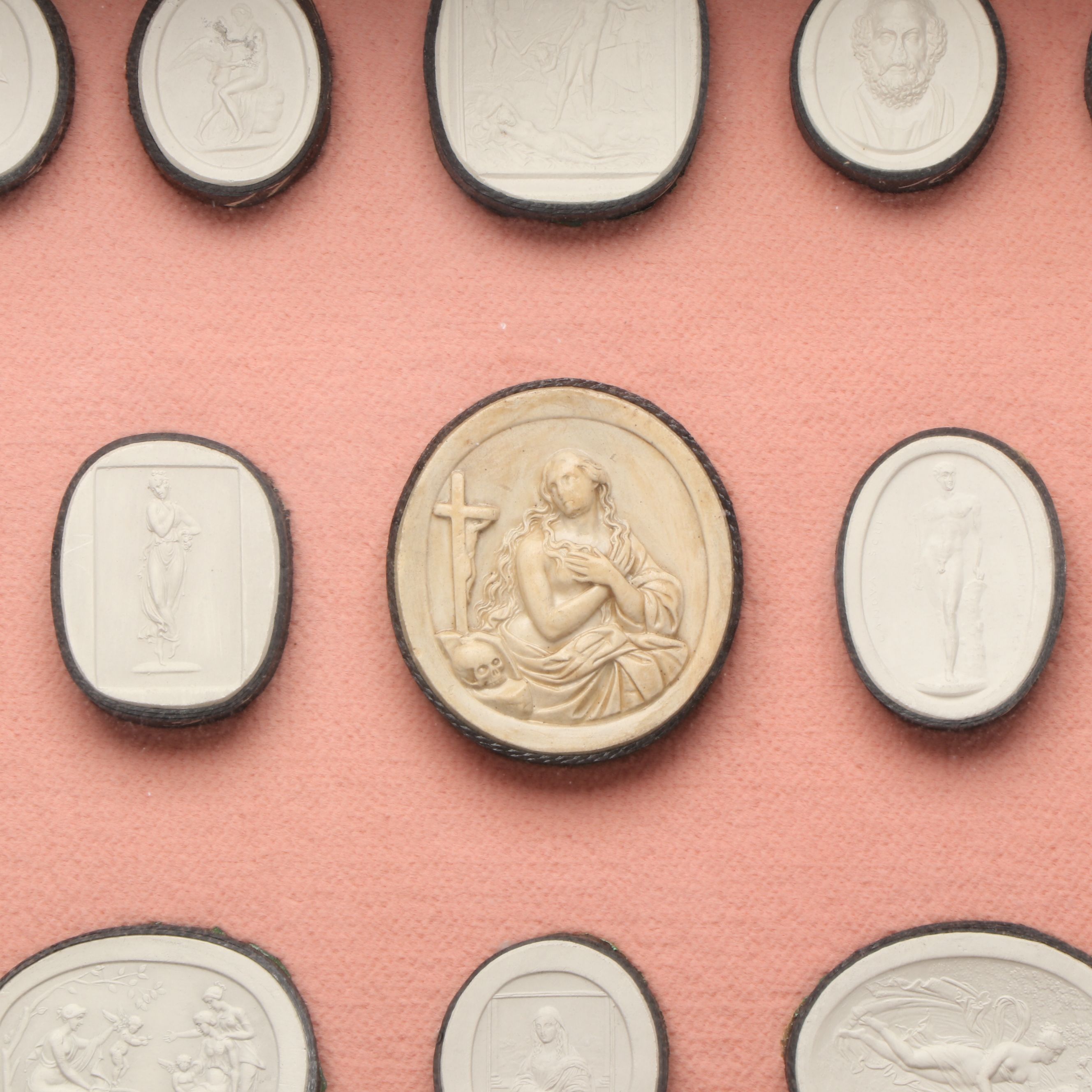 Framed Grand Tour Wax Medallions, Late 18th/Early 19th Century