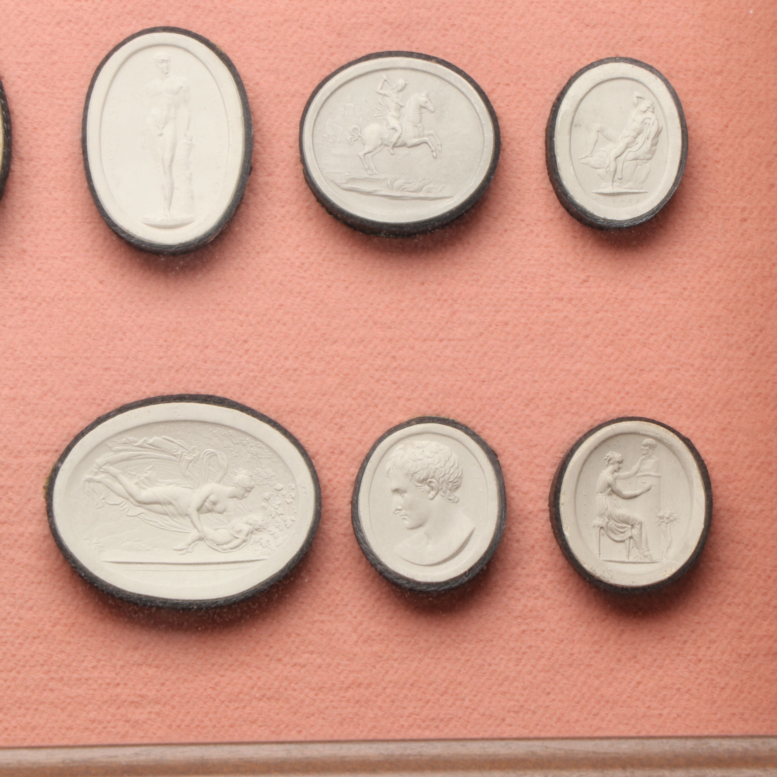 Framed Grand Tour Wax Medallions, Late 18th/Early 19th Century