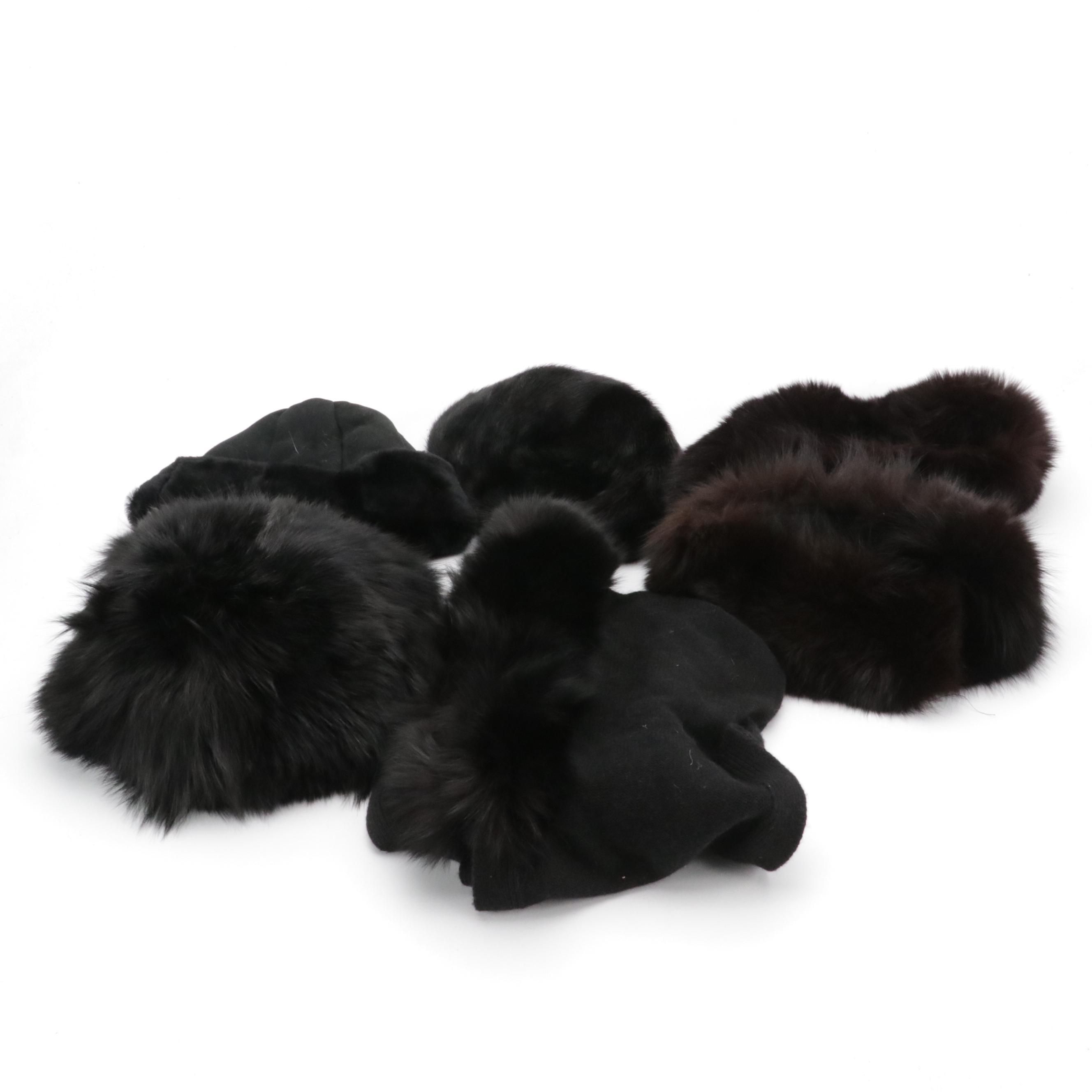 Neiman Marcus Vintage Mink Fur Hat, Other Fox Fur Trimmed Hood Scarf, and More