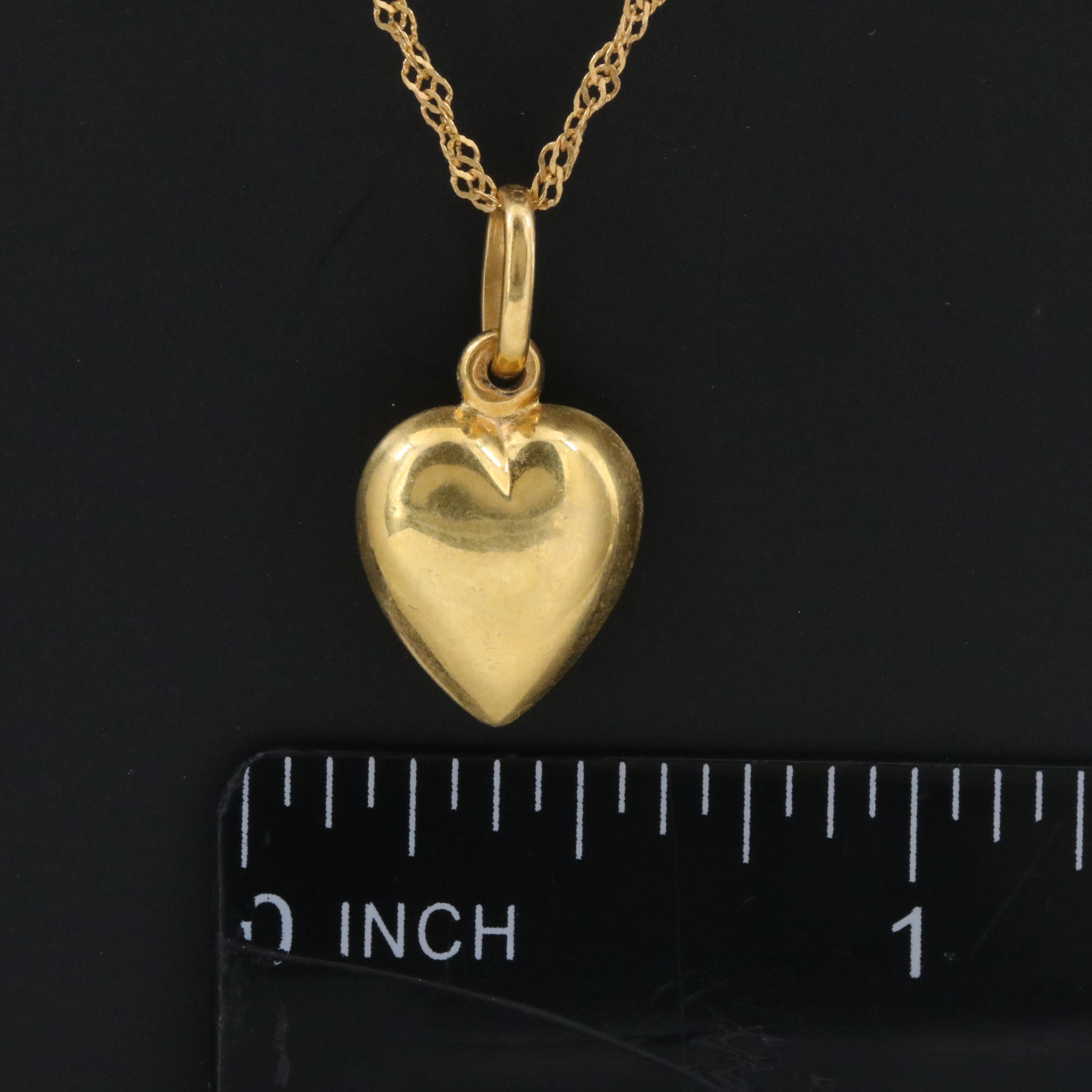 Italian 18K Heart Pendant Necklace with 14K Accent