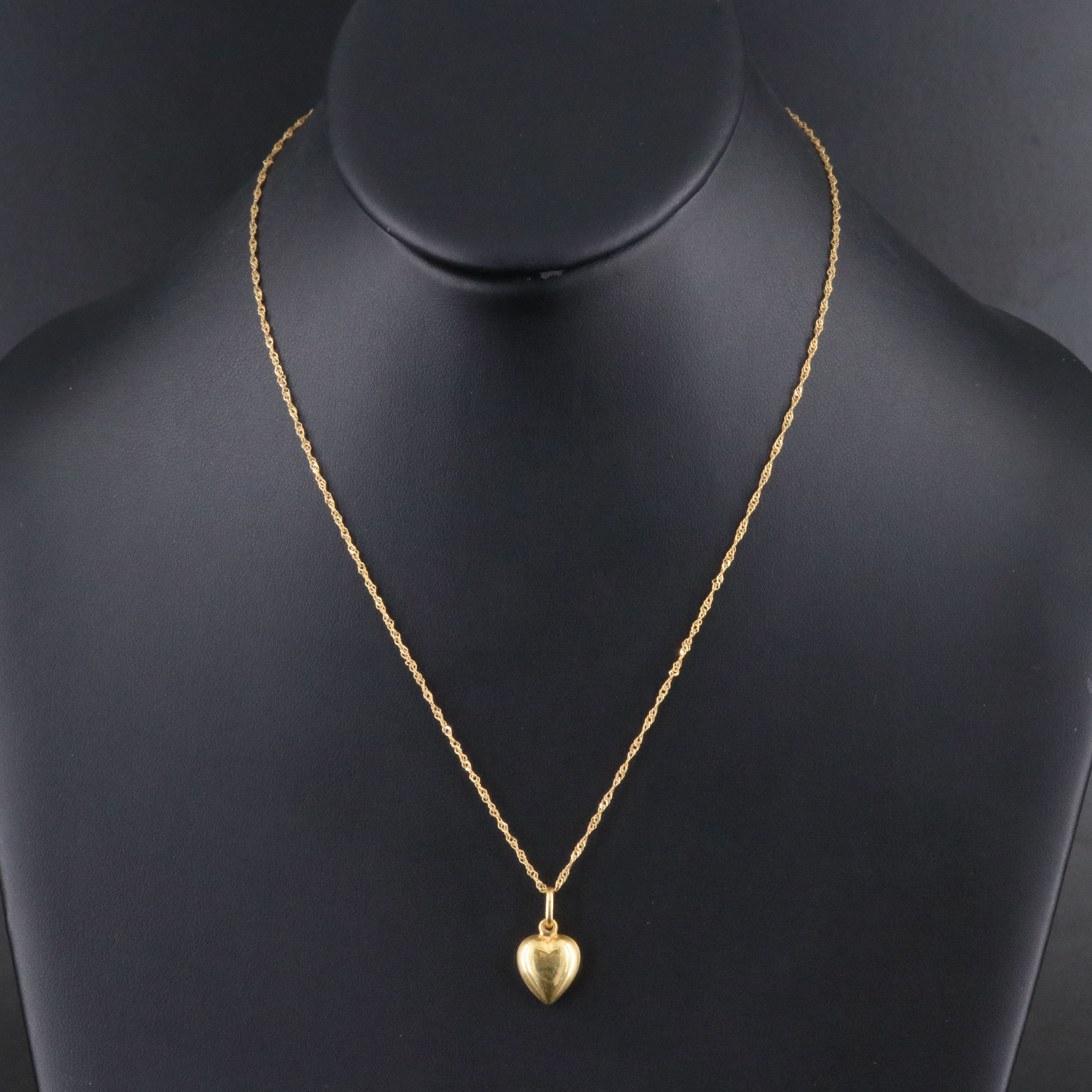 Italian 18K Heart Pendant Necklace with 14K Accent