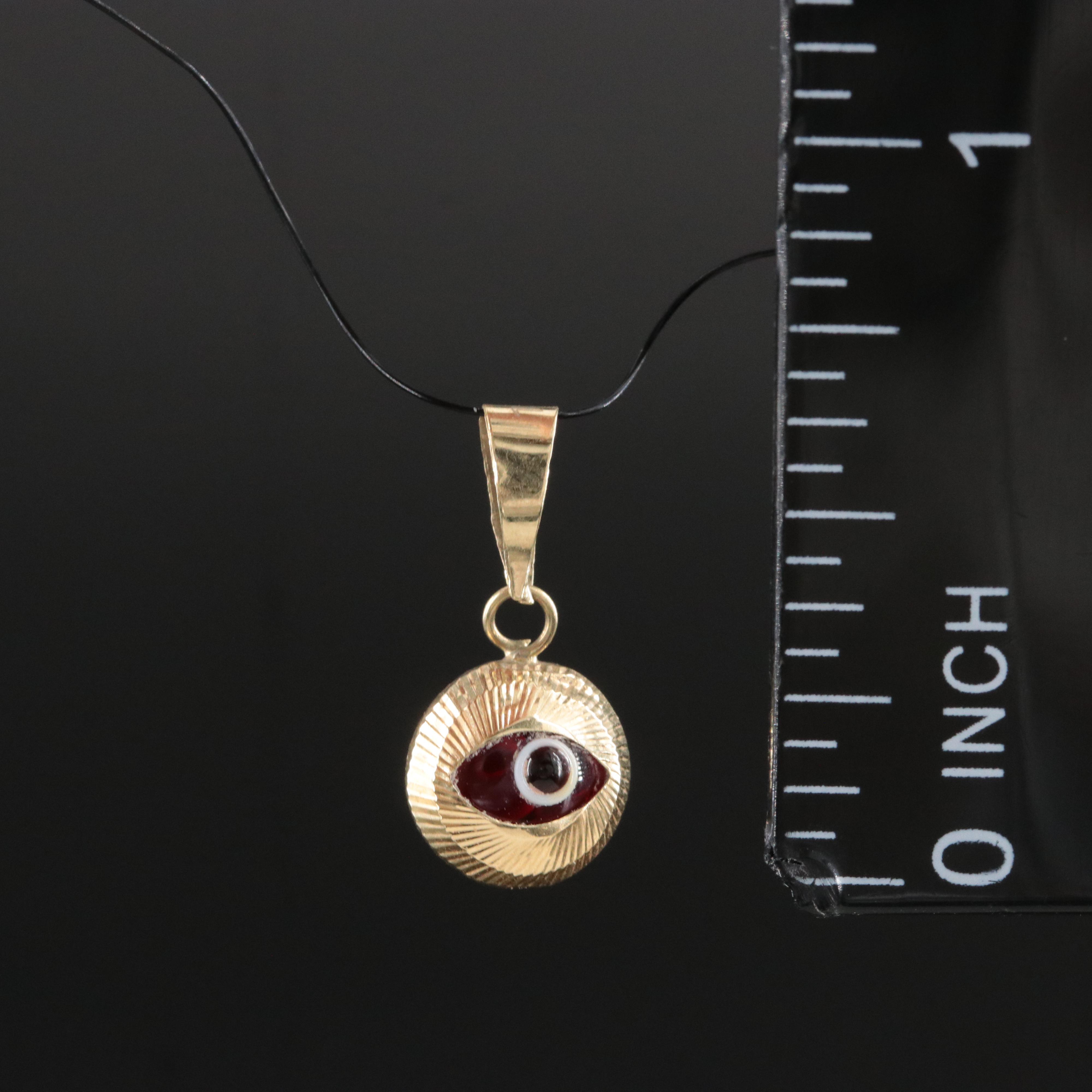 14K Evil Eye Pendant