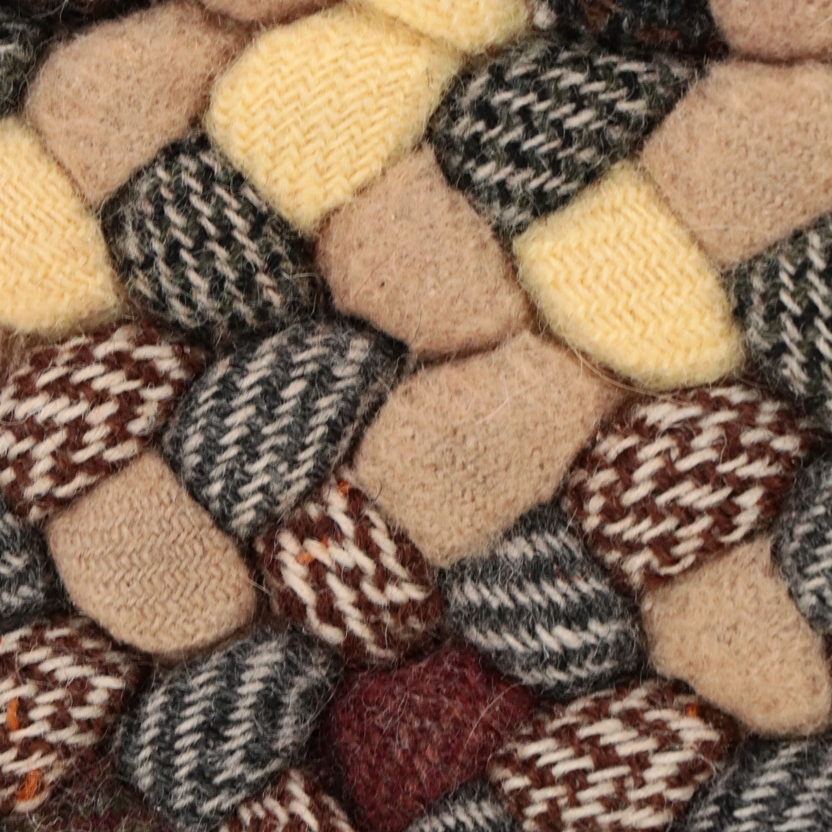 Two Oval Handmade Braided Accent Rugs