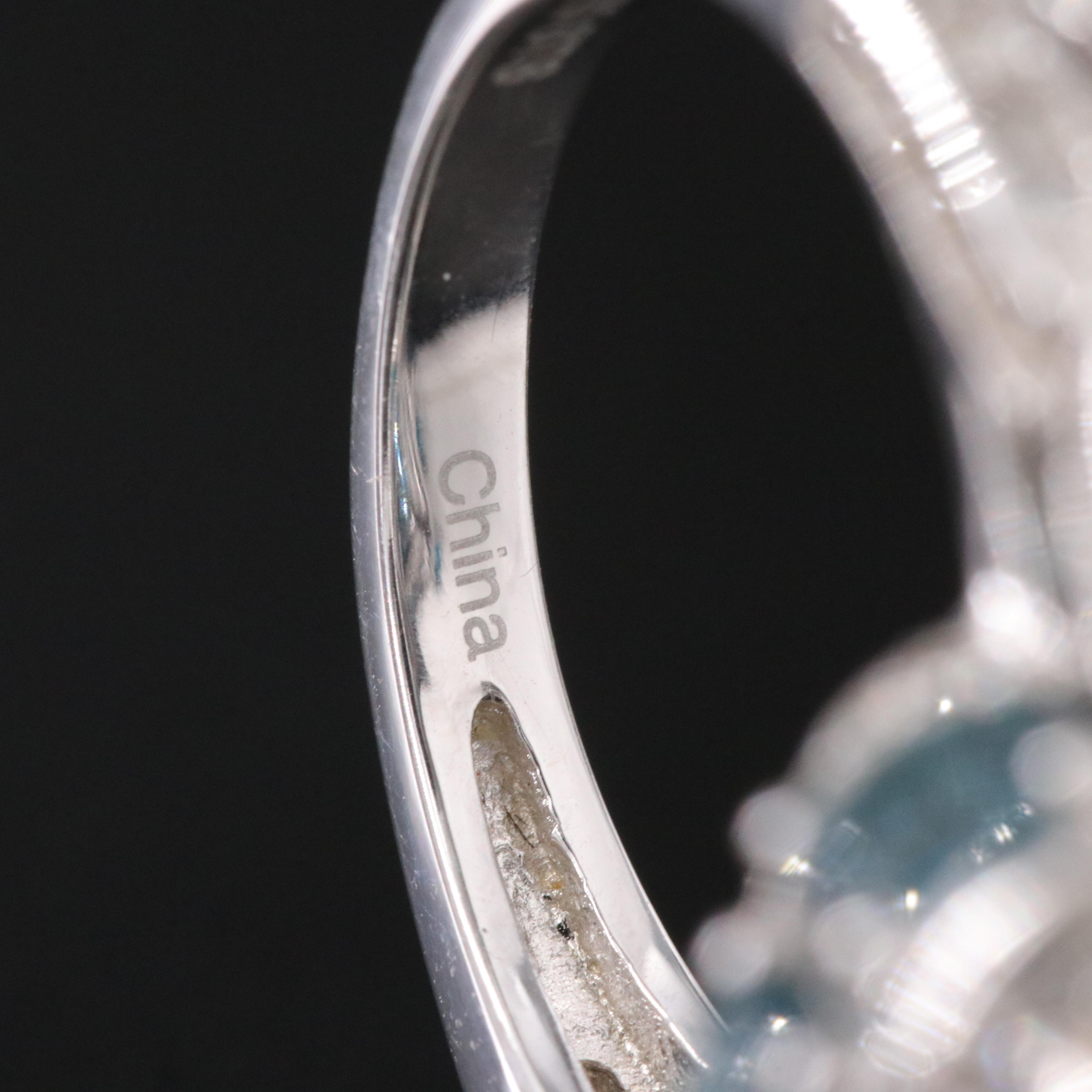 Sterling London Blue Topaz and White Sapphire Ring