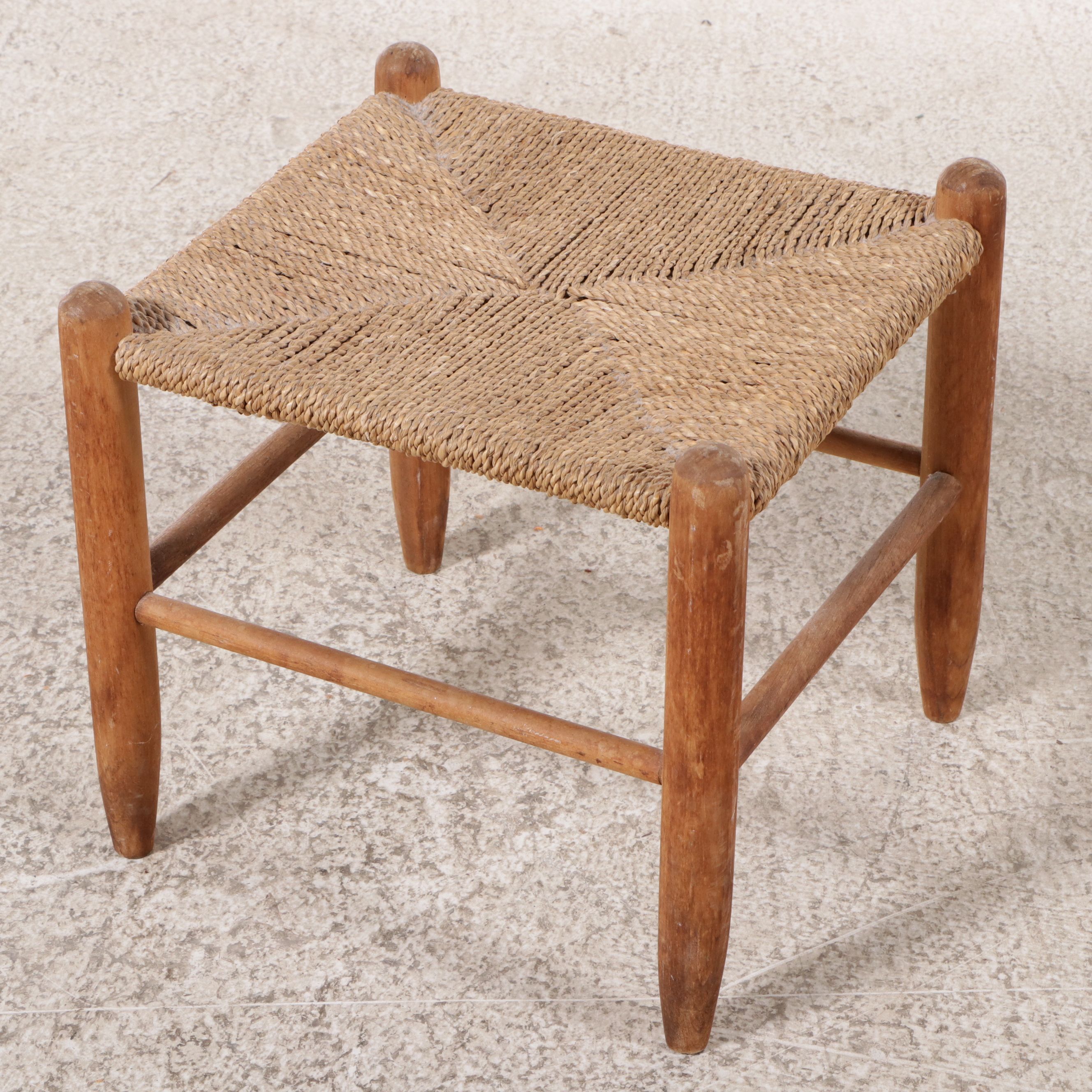 Two Early American Style Side Chairs with Footstool