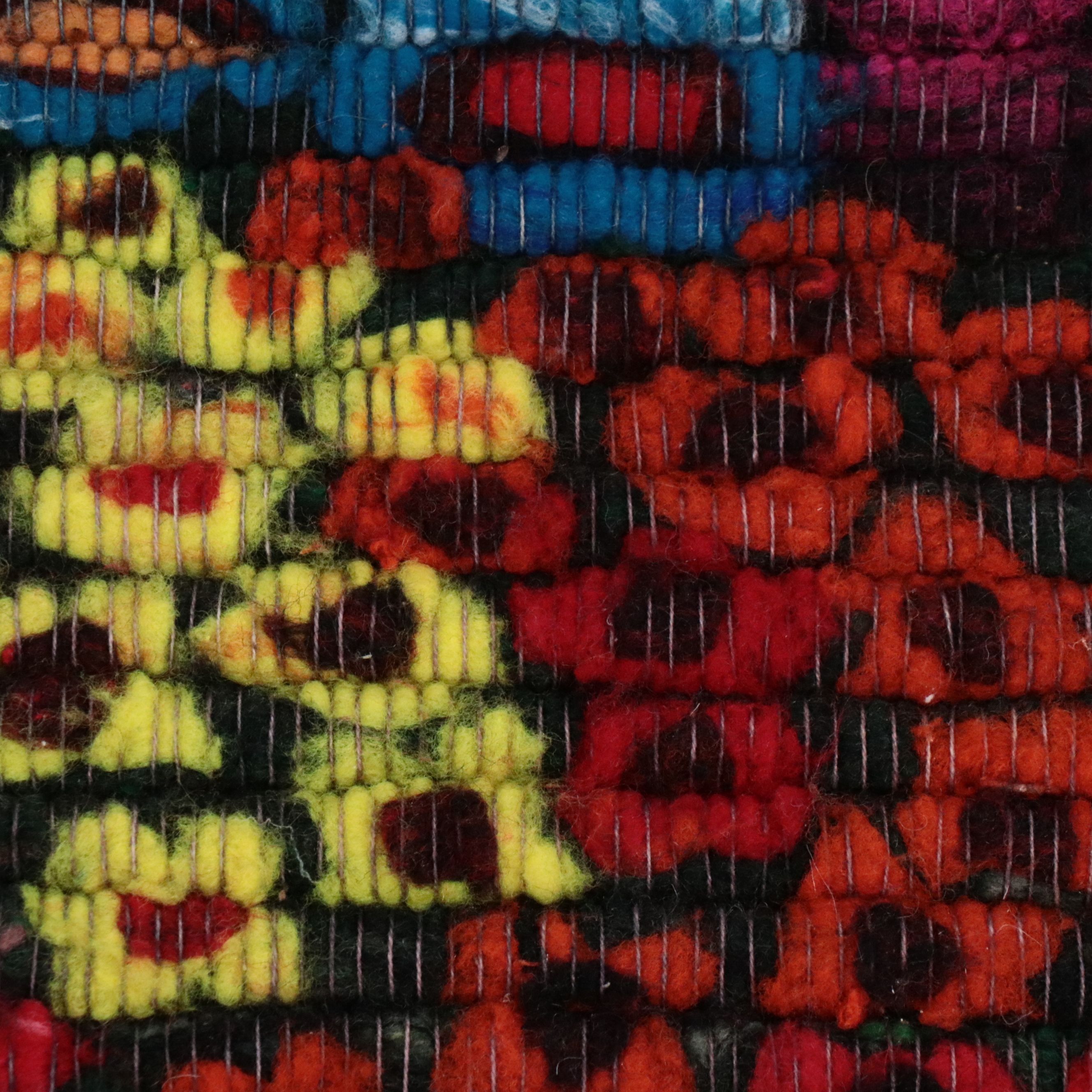 Peruvian Handcrafted Wool Tapestry with Custom Hanging Frame